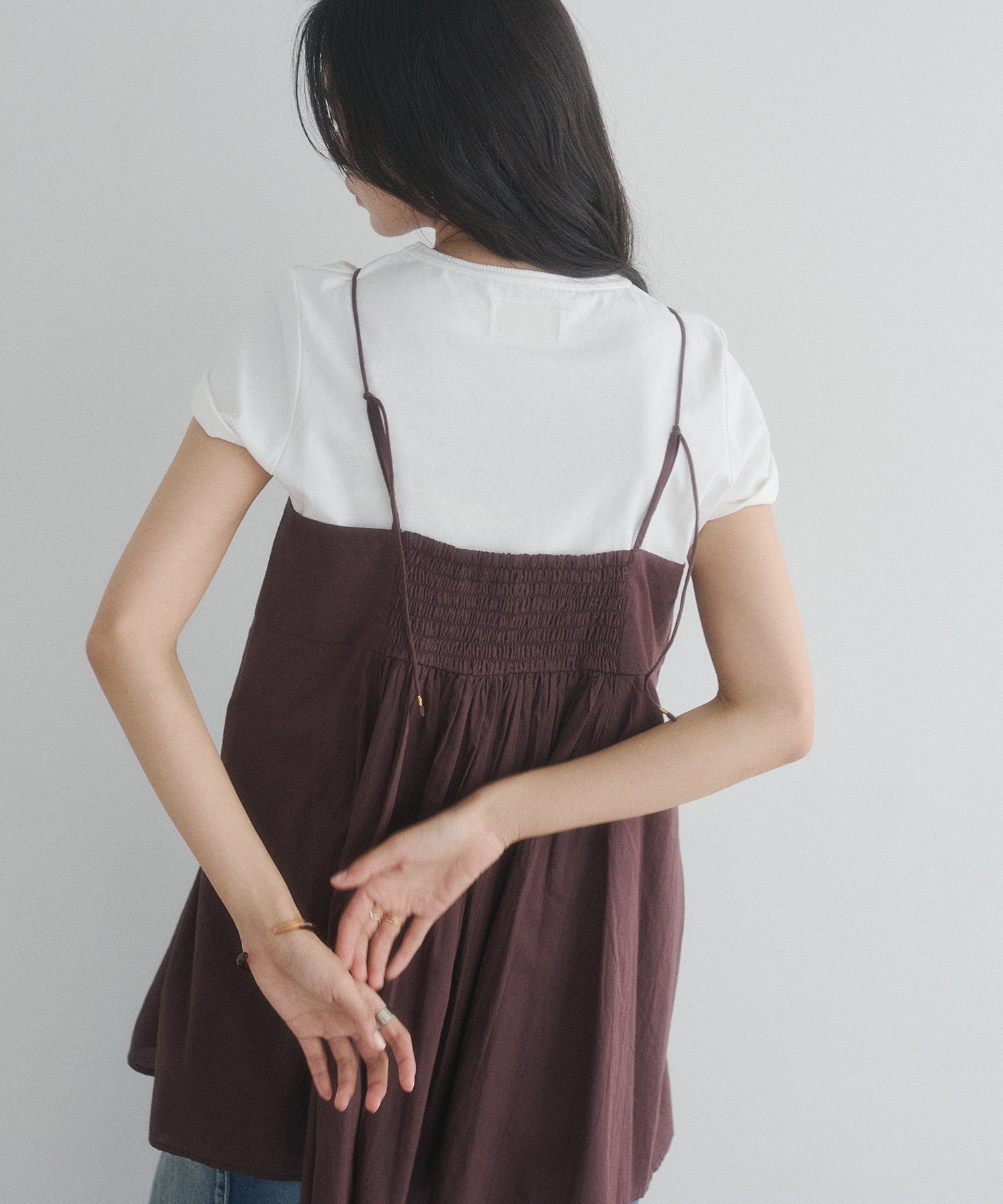 TUCKED-GATHERED OVERSIZED CAMISOLE