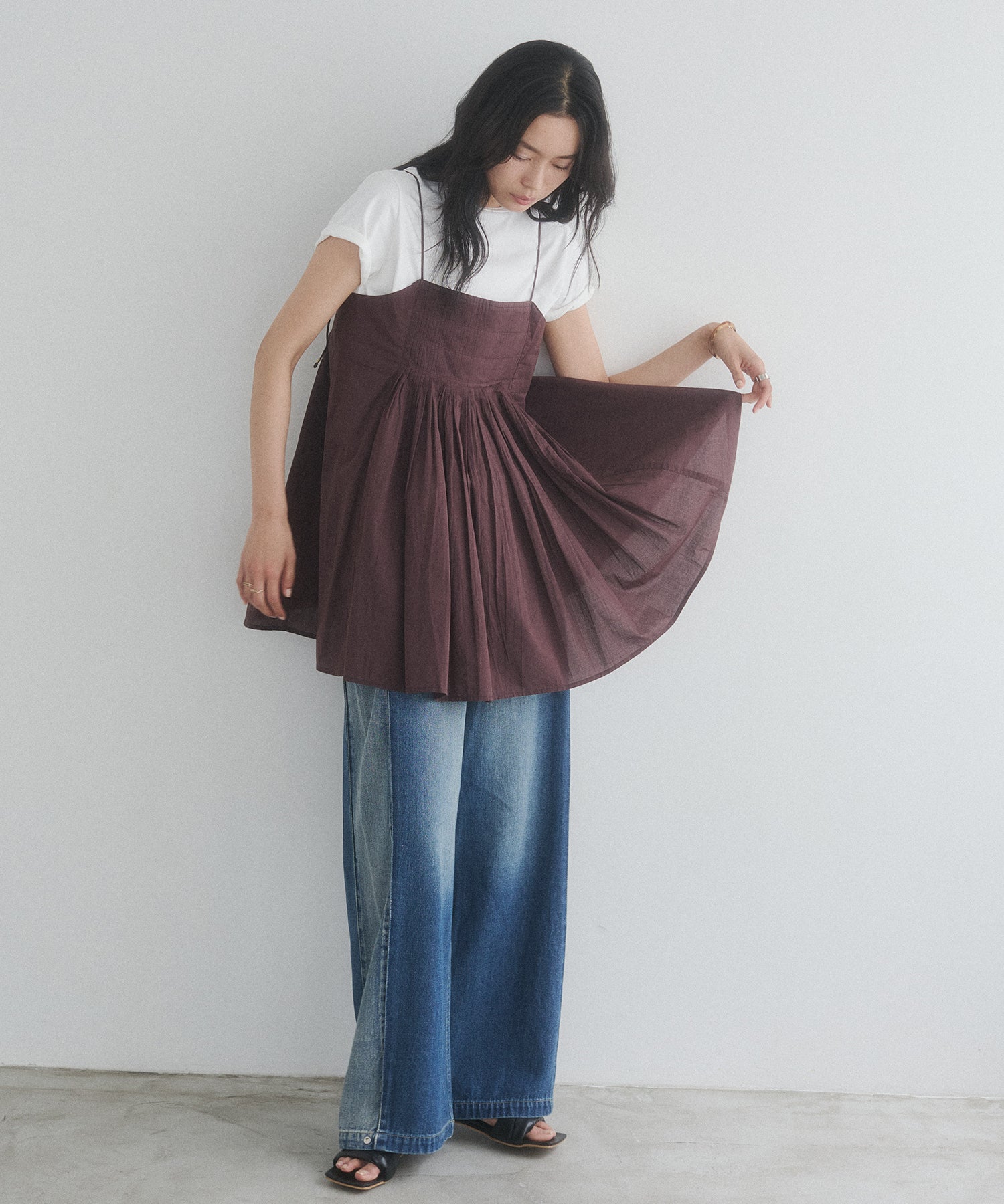 TUCKED-GATHERED OVERSIZED CAMISOLE