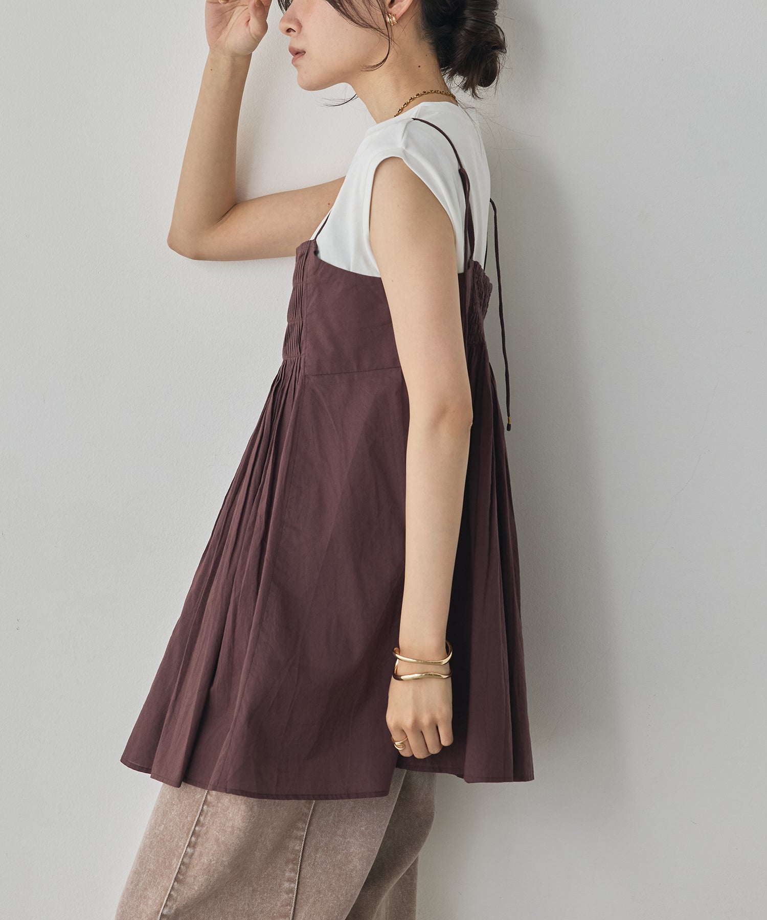 TUCKED-GATHERED OVERSIZED CAMISOLE