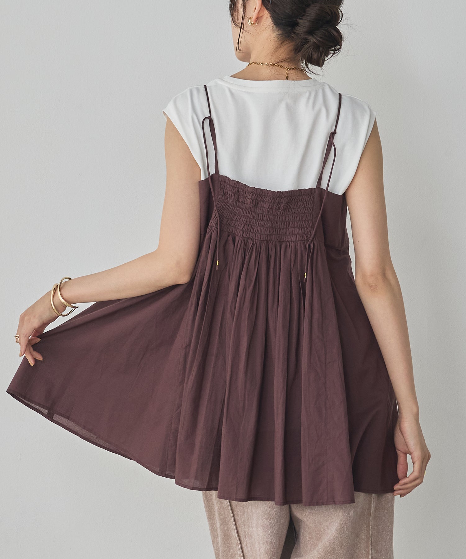 TUCKED-GATHERED OVERSIZED CAMISOLE