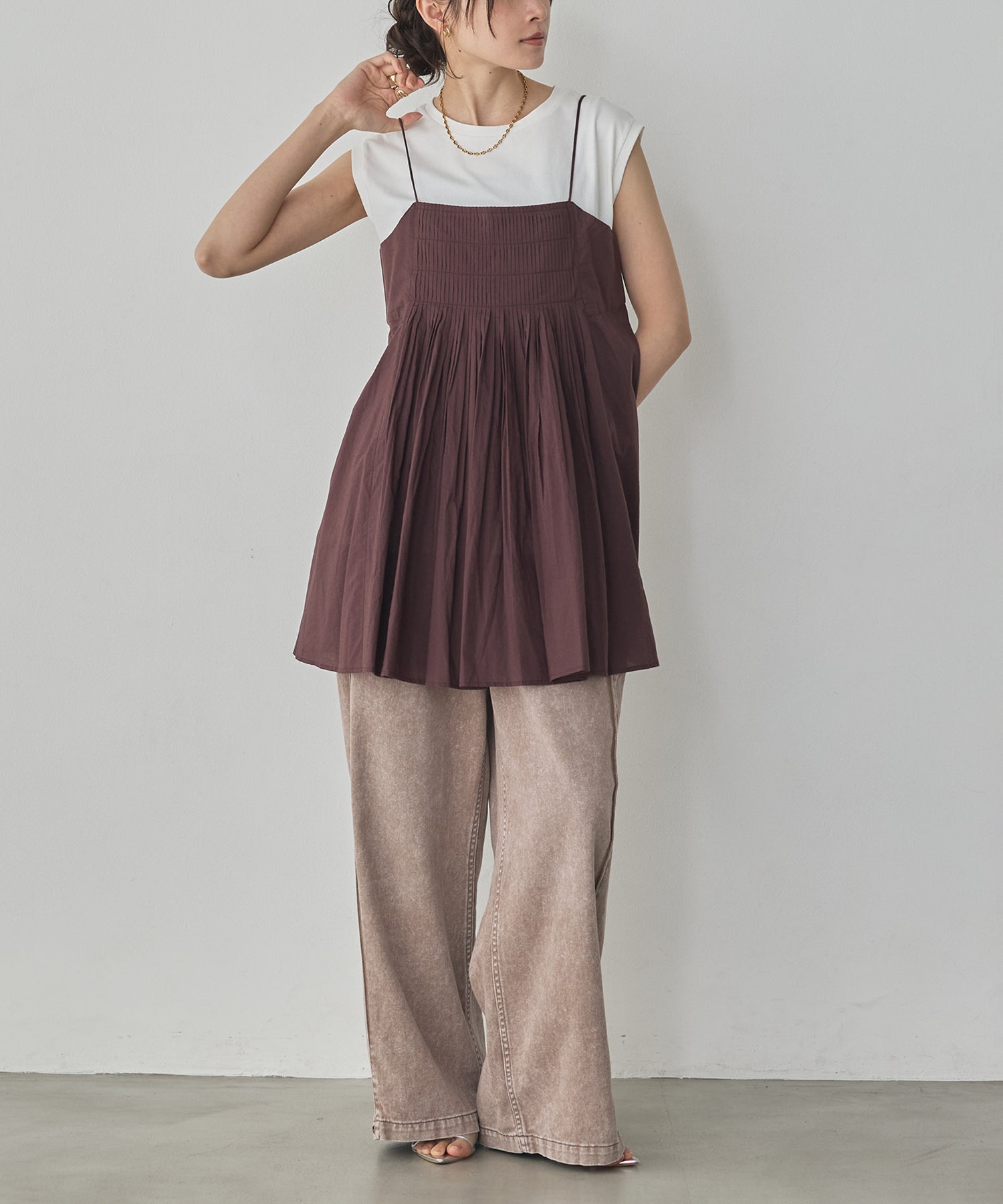 TUCKED-GATHERED OVERSIZED CAMISOLE