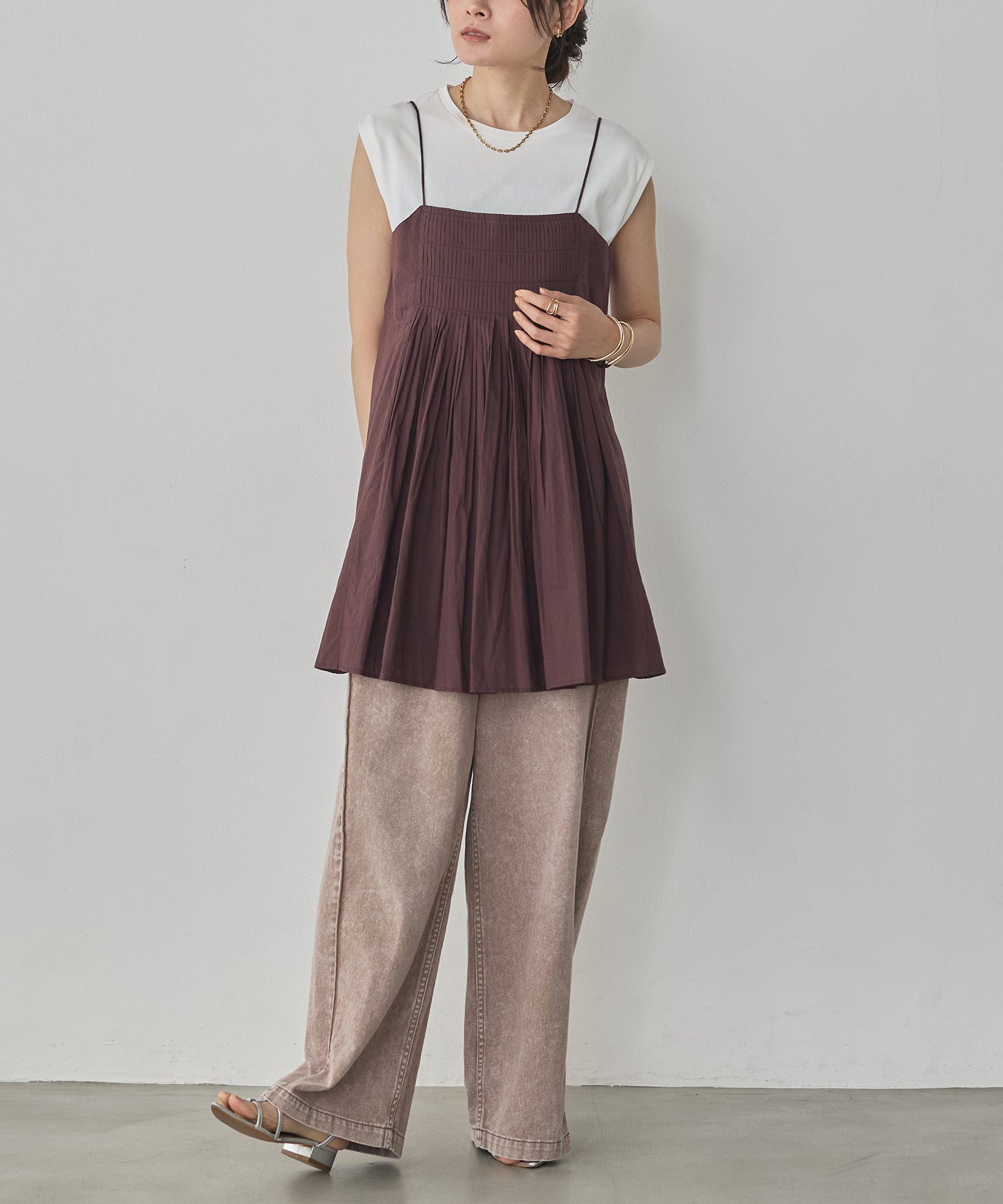 TUCKED-GATHERED OVERSIZED CAMISOLE