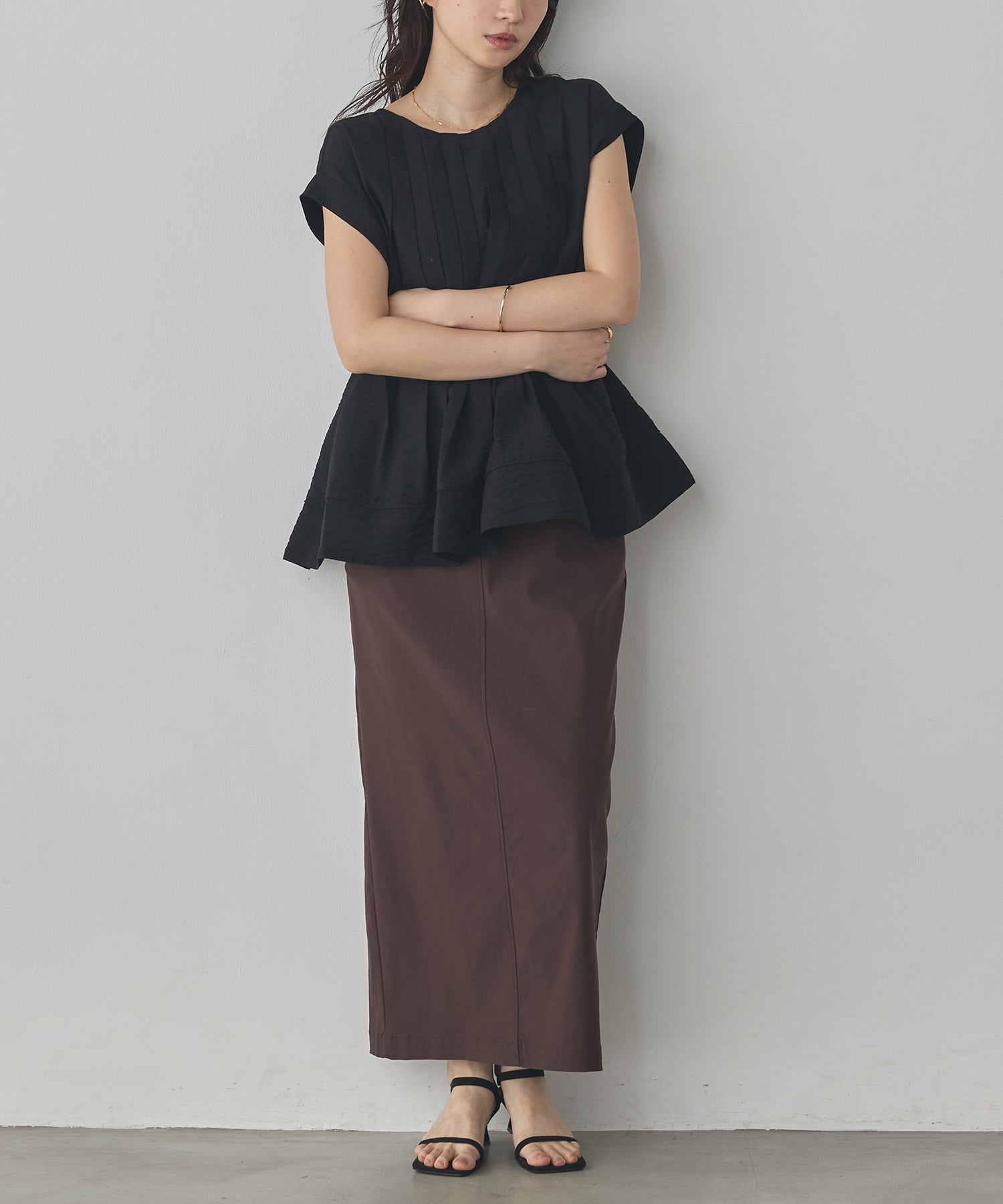 PARACHUTE FABRIC 2WAY TUCK BLOUSE
