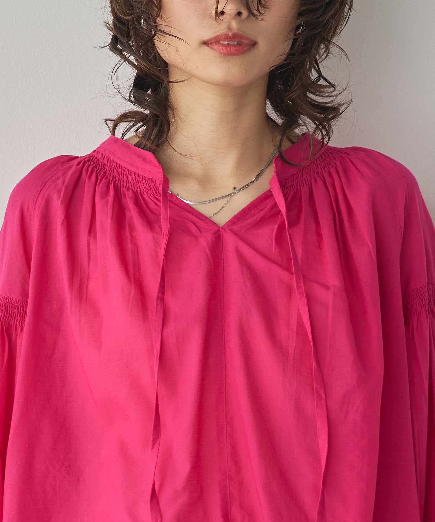 SUSHIBOYL SMOCKED GATHERED BLOUSE