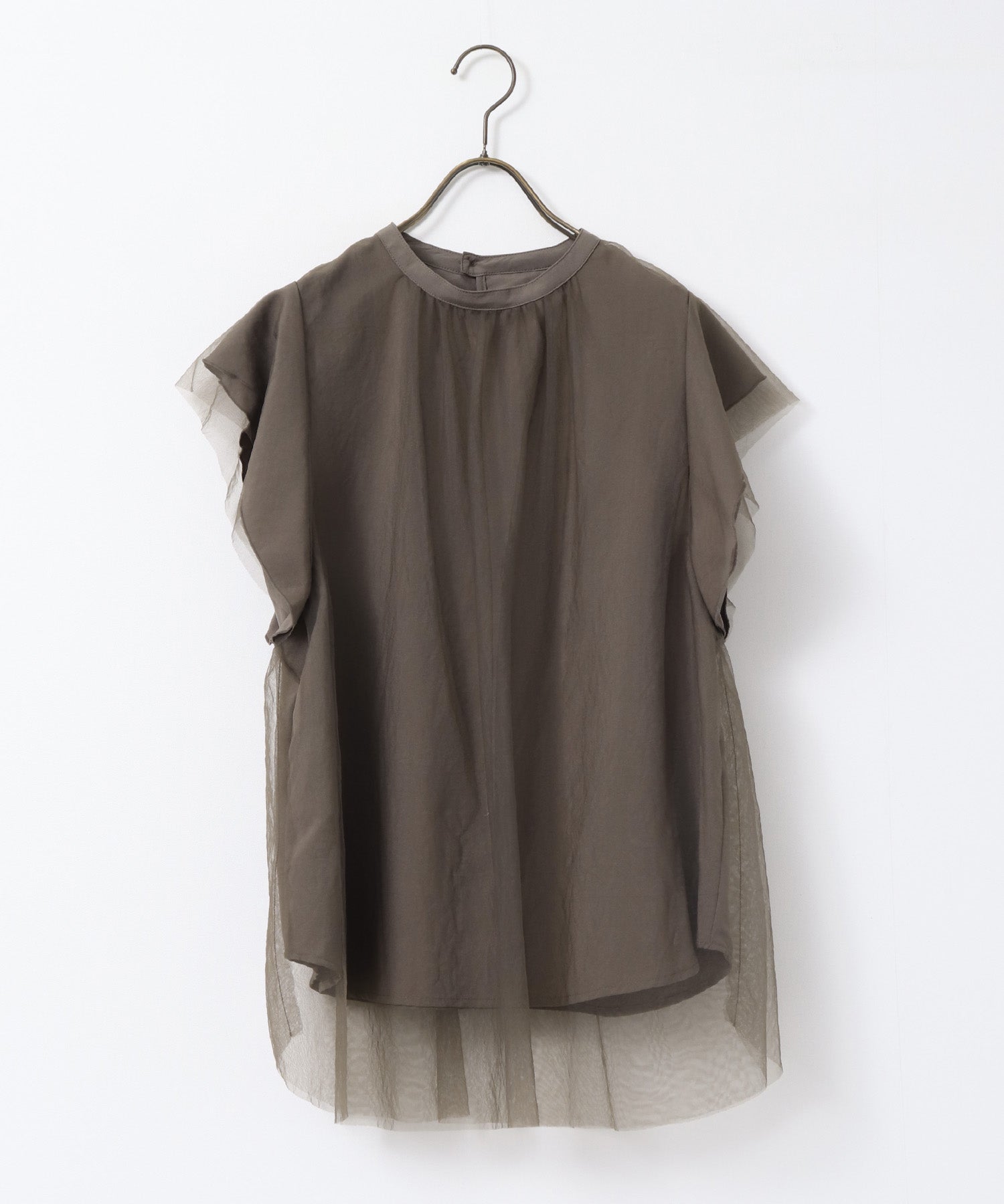 チュール レイヤードブラウス