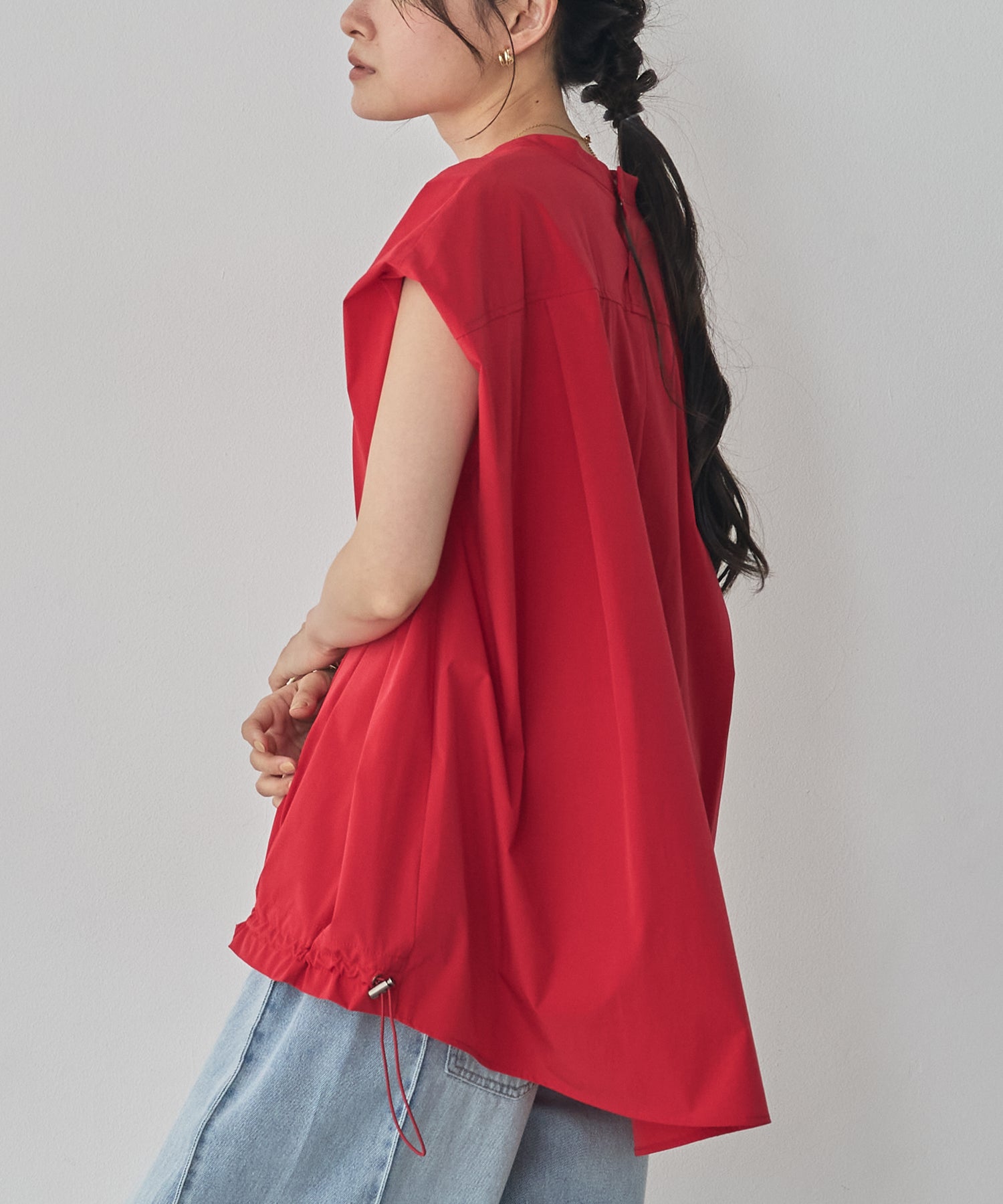 [ICE TOUCH] SLEEVELESS DRAWSTRING TOPS