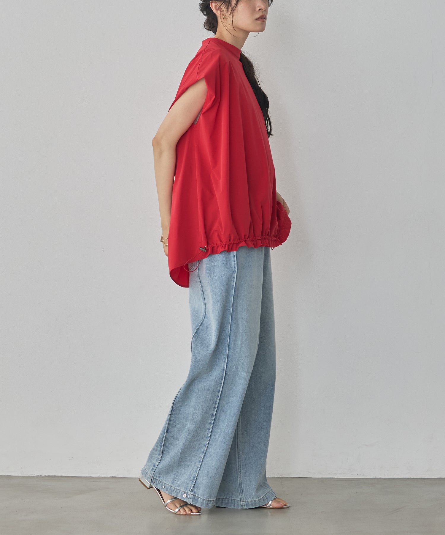 [ICE TOUCH] SLEEVELESS DRAWSTRING TOPS