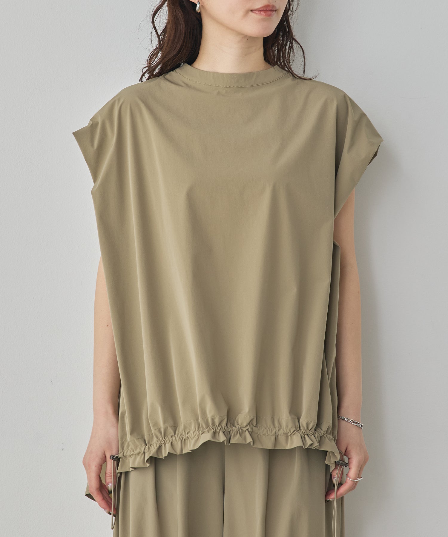 [ICE TOUCH] SLEEVELESS DRAWSTRING TOPS