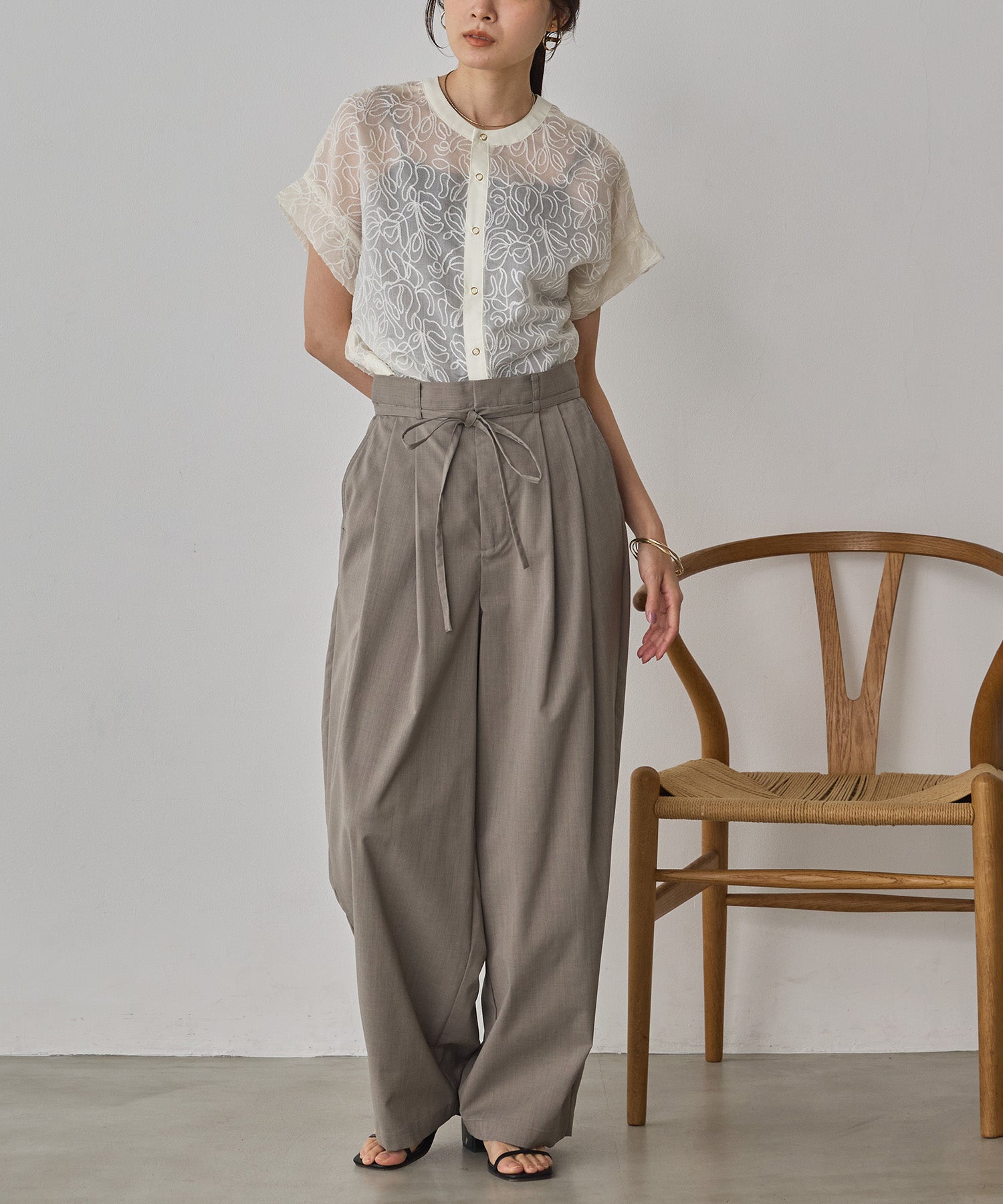 REVERSIBLE SHEER EMBROIDERED TOP