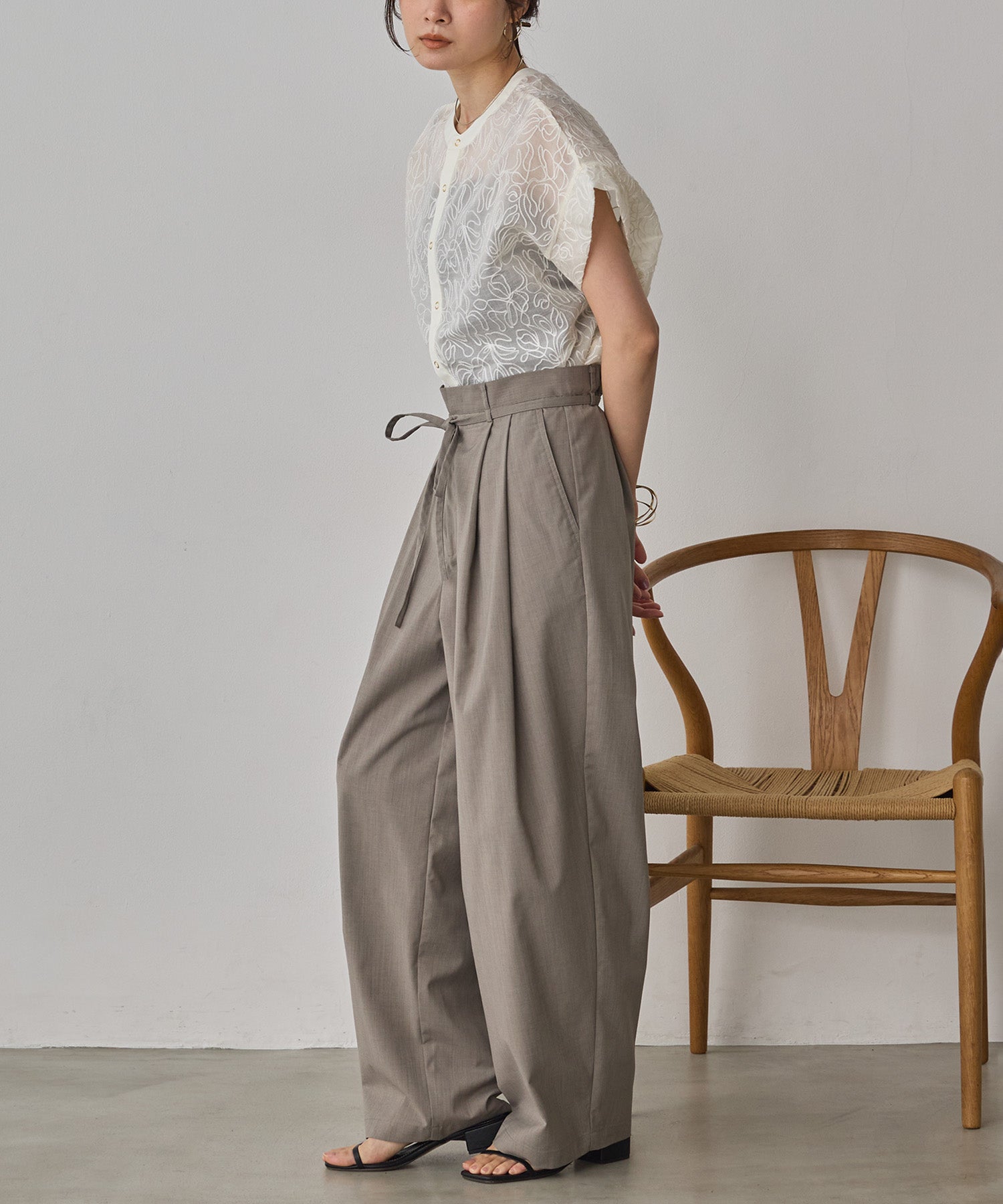 REVERSIBLE SHEER EMBROIDERED TOP