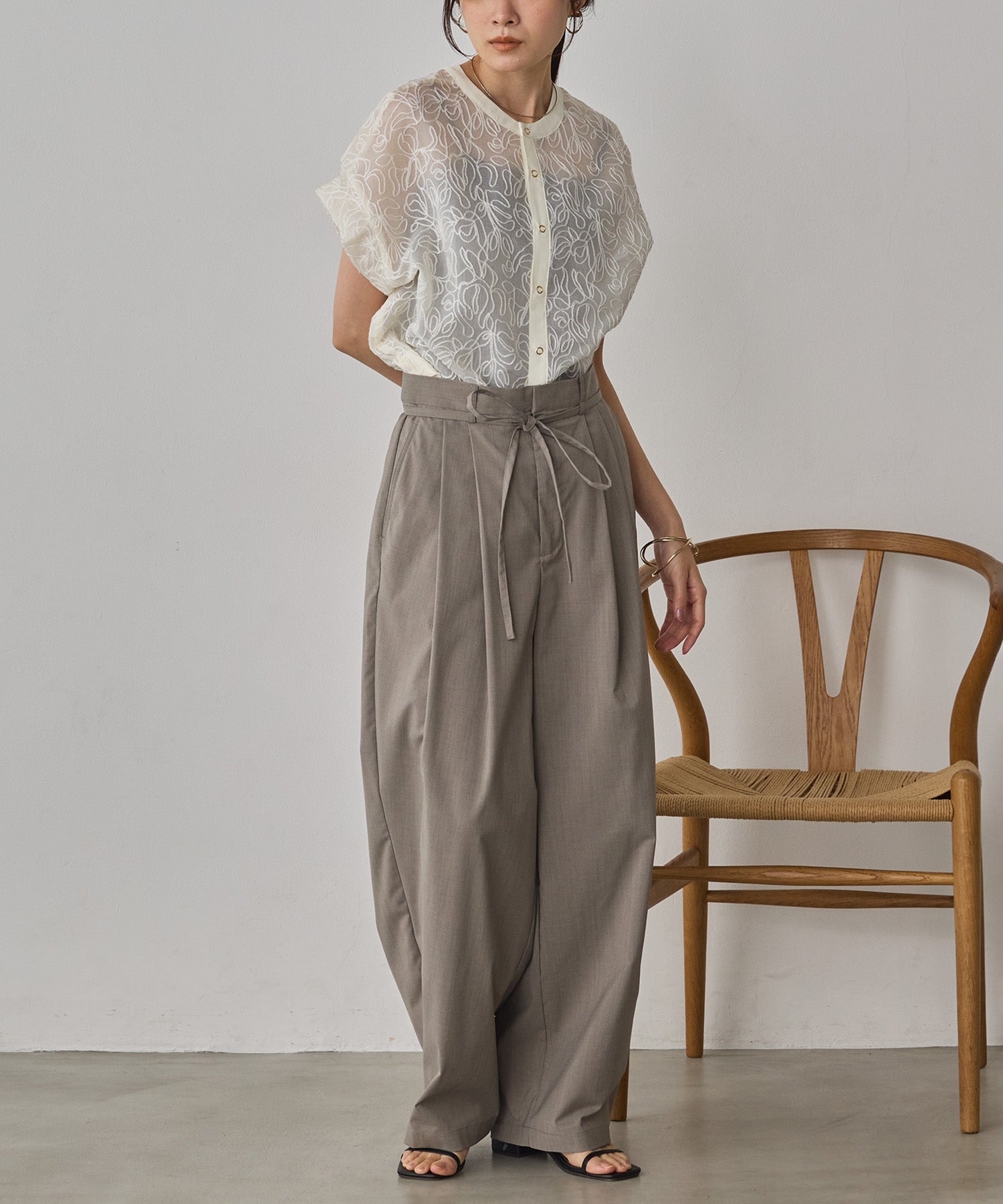 REVERSIBLE SHEER EMBROIDERED TOP