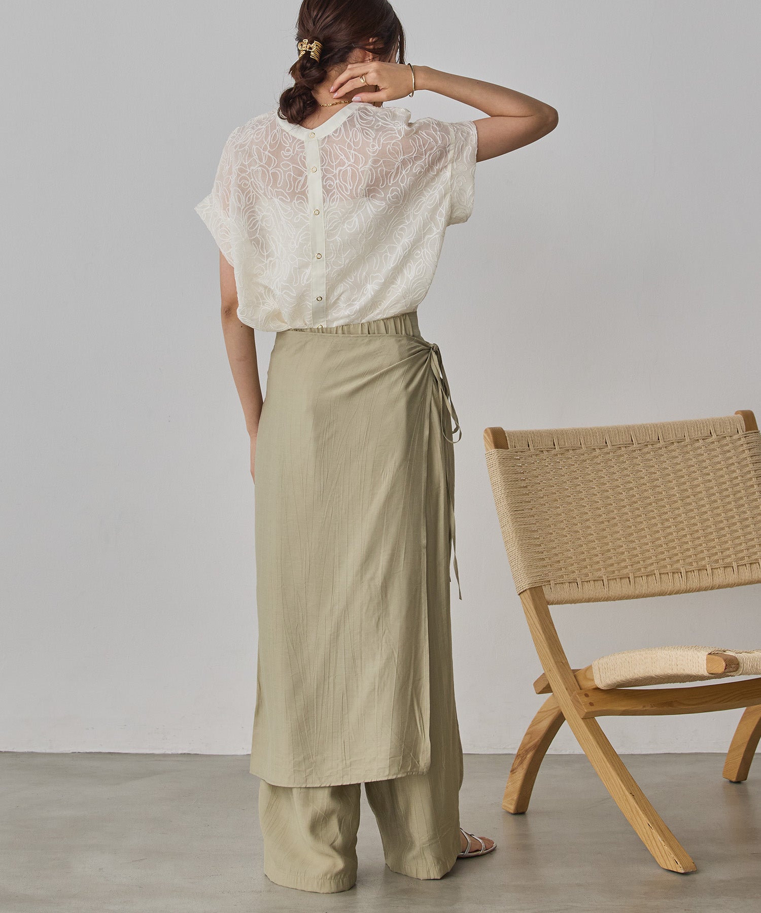 REVERSIBLE SHEER EMBROIDERED TOP