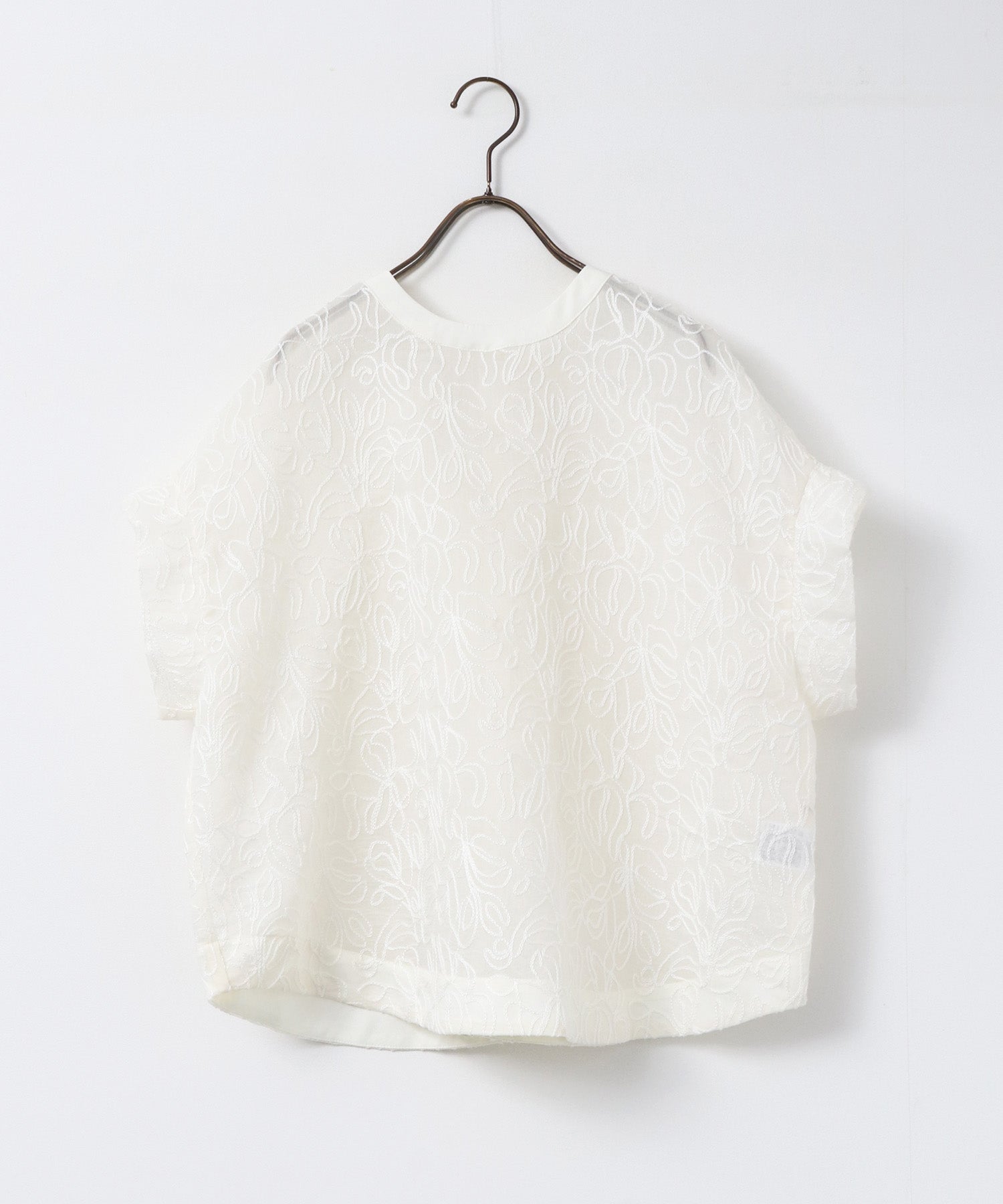 REVERSIBLE SHEER EMBROIDERED TOP