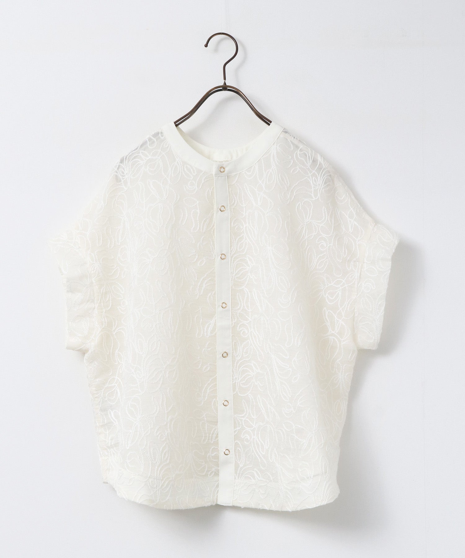 REVERSIBLE SHEER EMBROIDERED TOP