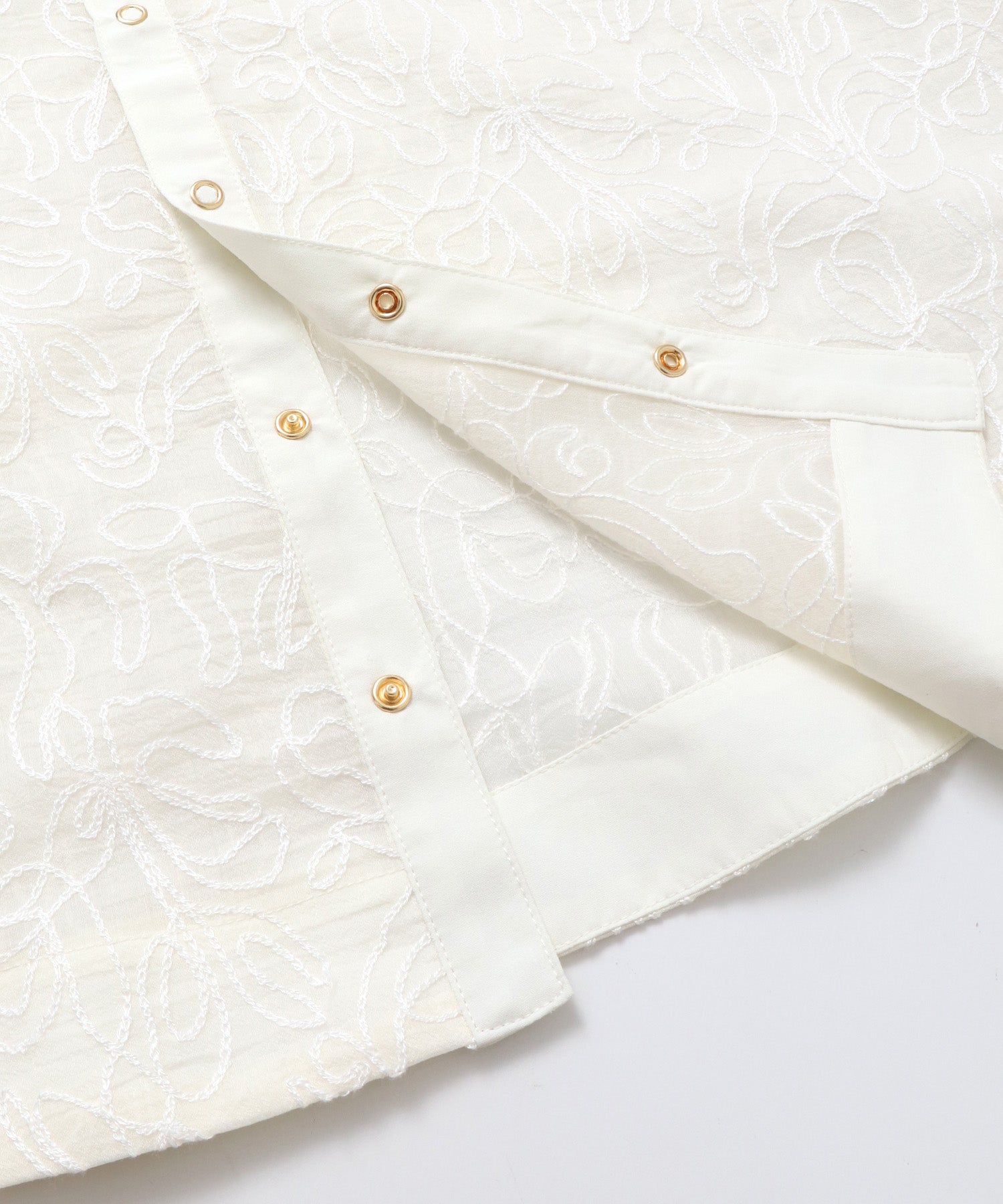 REVERSIBLE SHEER EMBROIDERED TOP