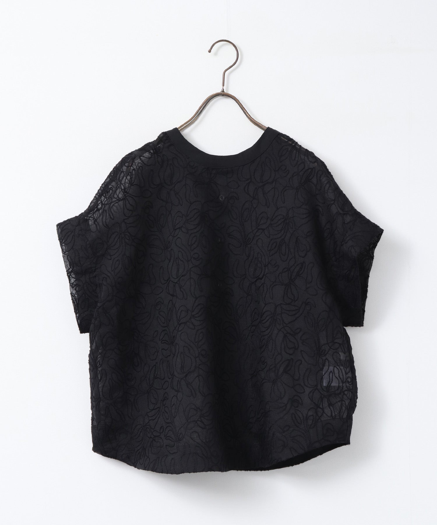 REVERSIBLE SHEER EMBROIDERED TOP