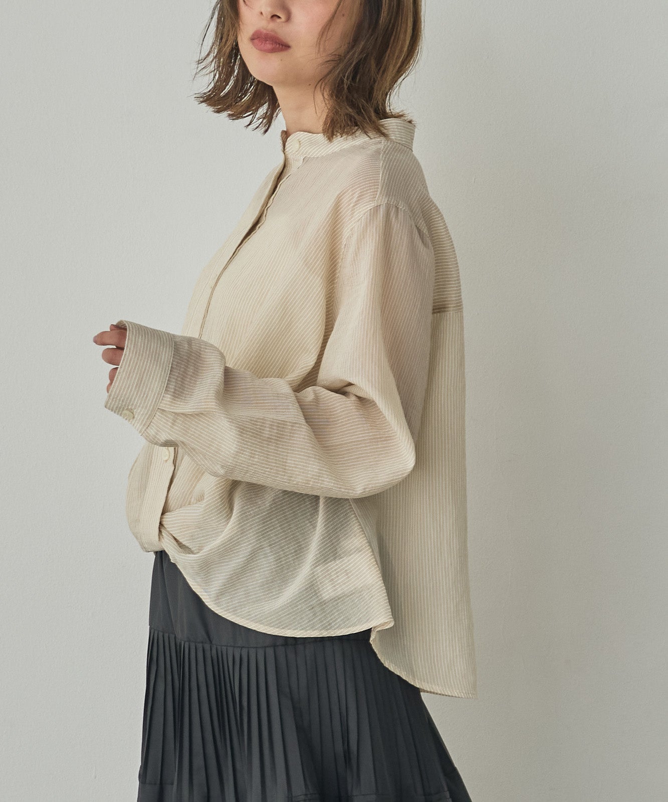 GROSGRAIN STRIPED TWIST SHIRT