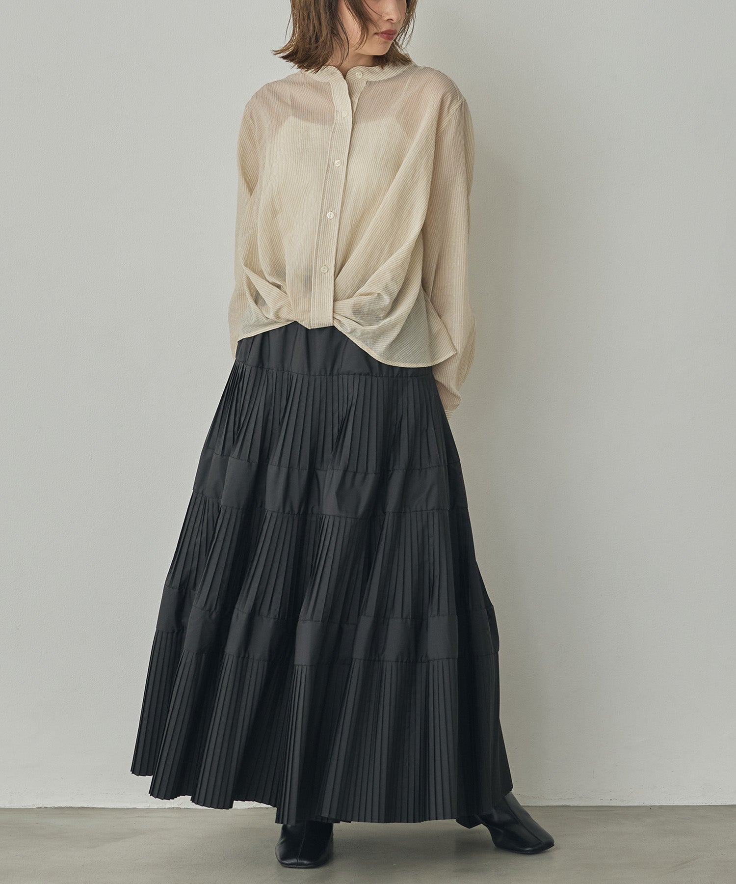 GROSGRAIN STRIPED TWIST SHIRT