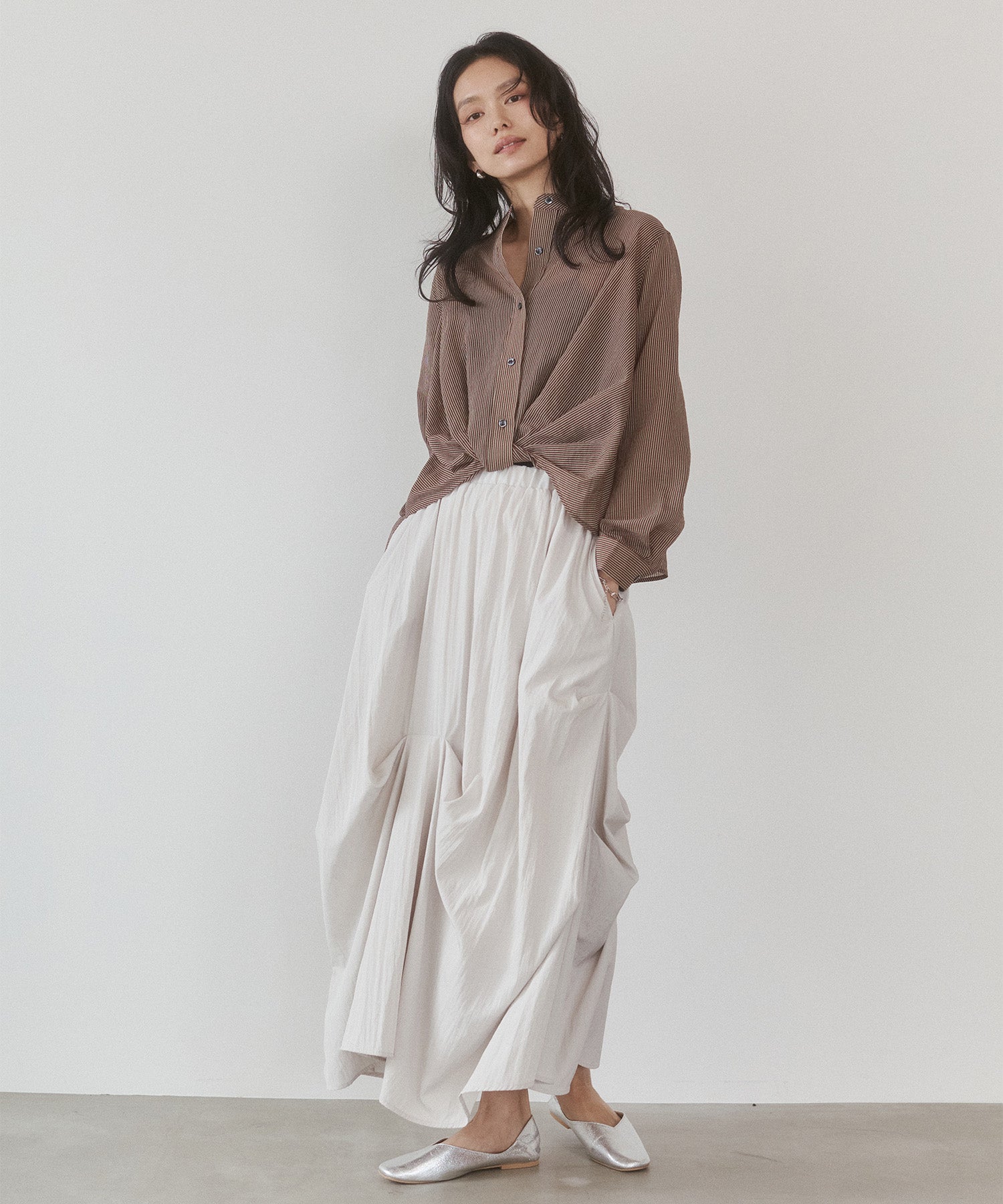 GROSGRAIN STRIPED TWIST SHIRT