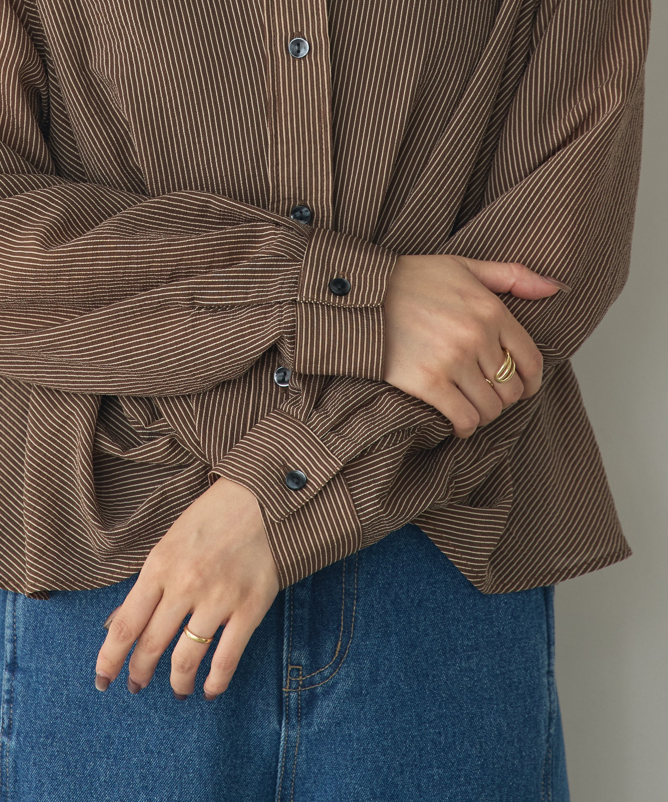GROSGRAIN STRIPED TWIST SHIRT