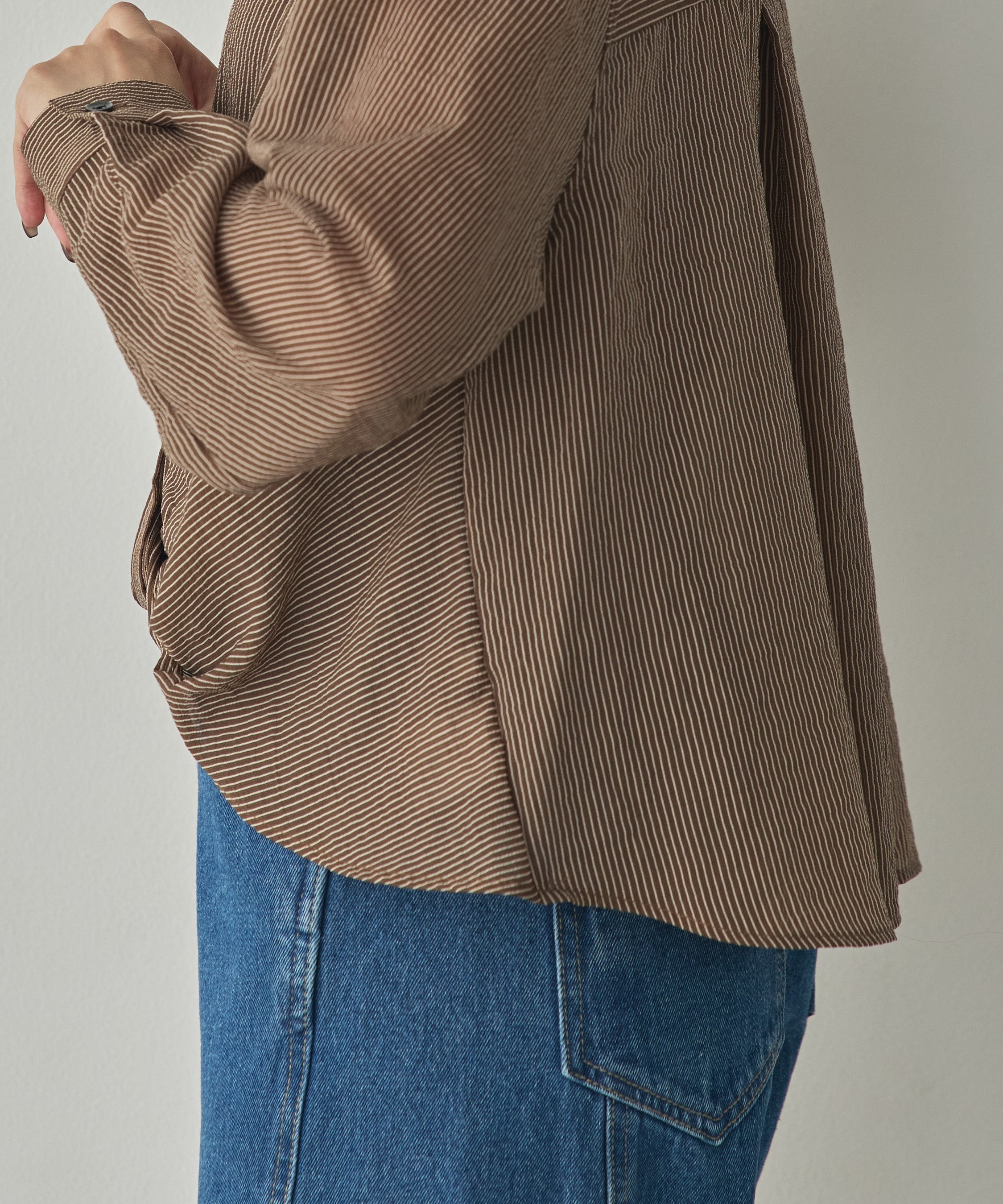 GROSGRAIN STRIPED TWIST SHIRT