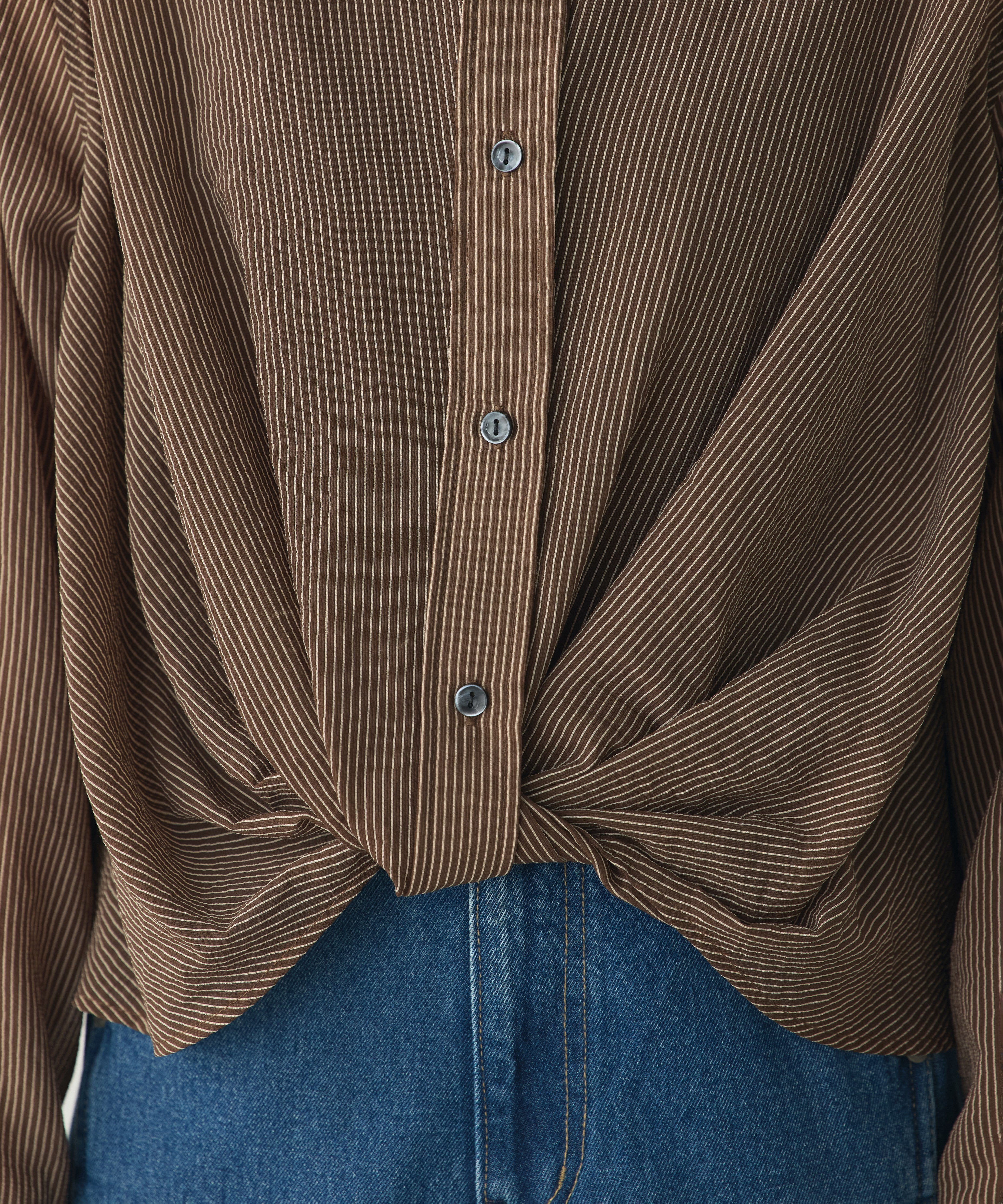 GROSGRAIN STRIPED TWIST SHIRT