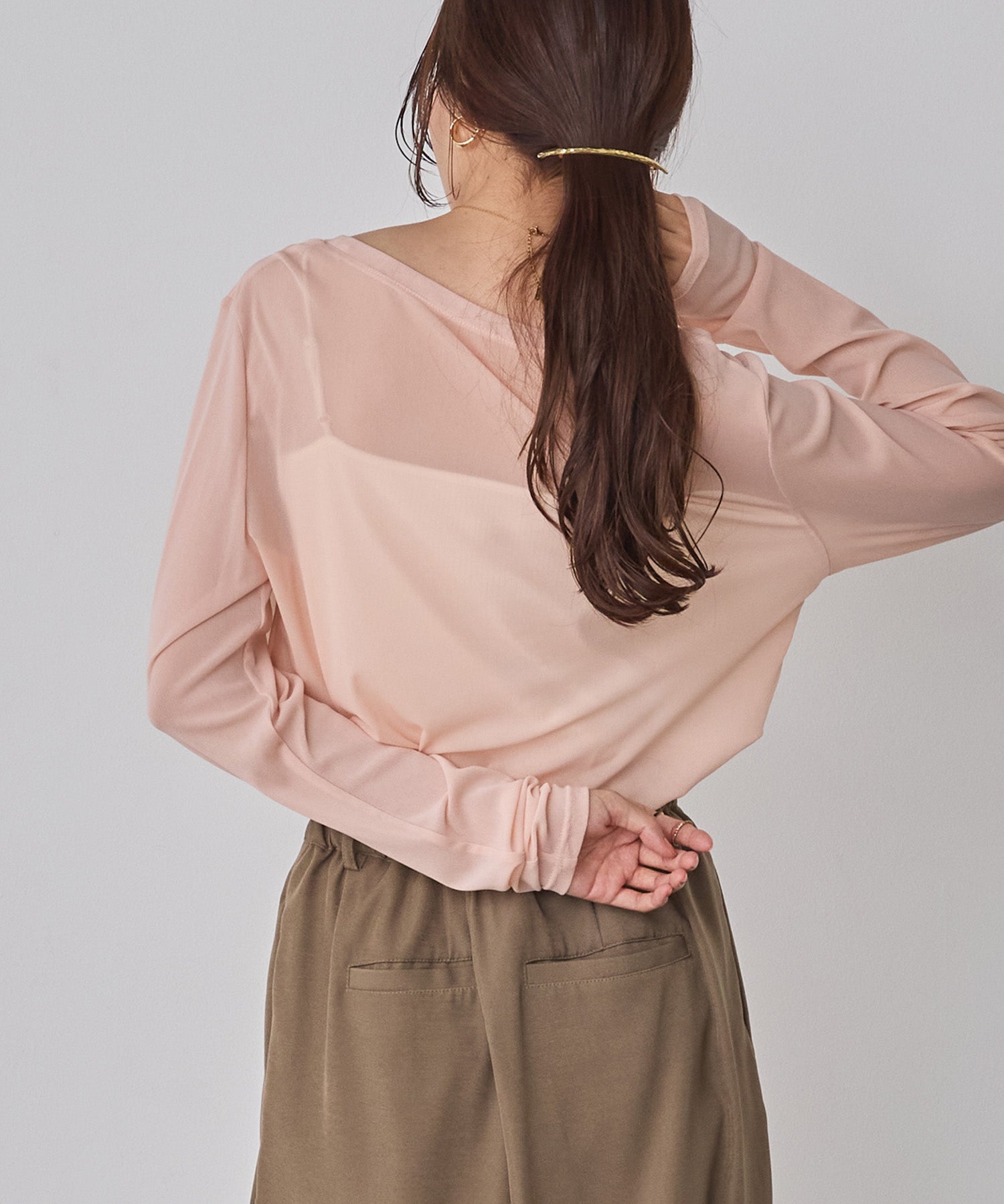 [LIMITED] CREW NECK SHEER TOPS