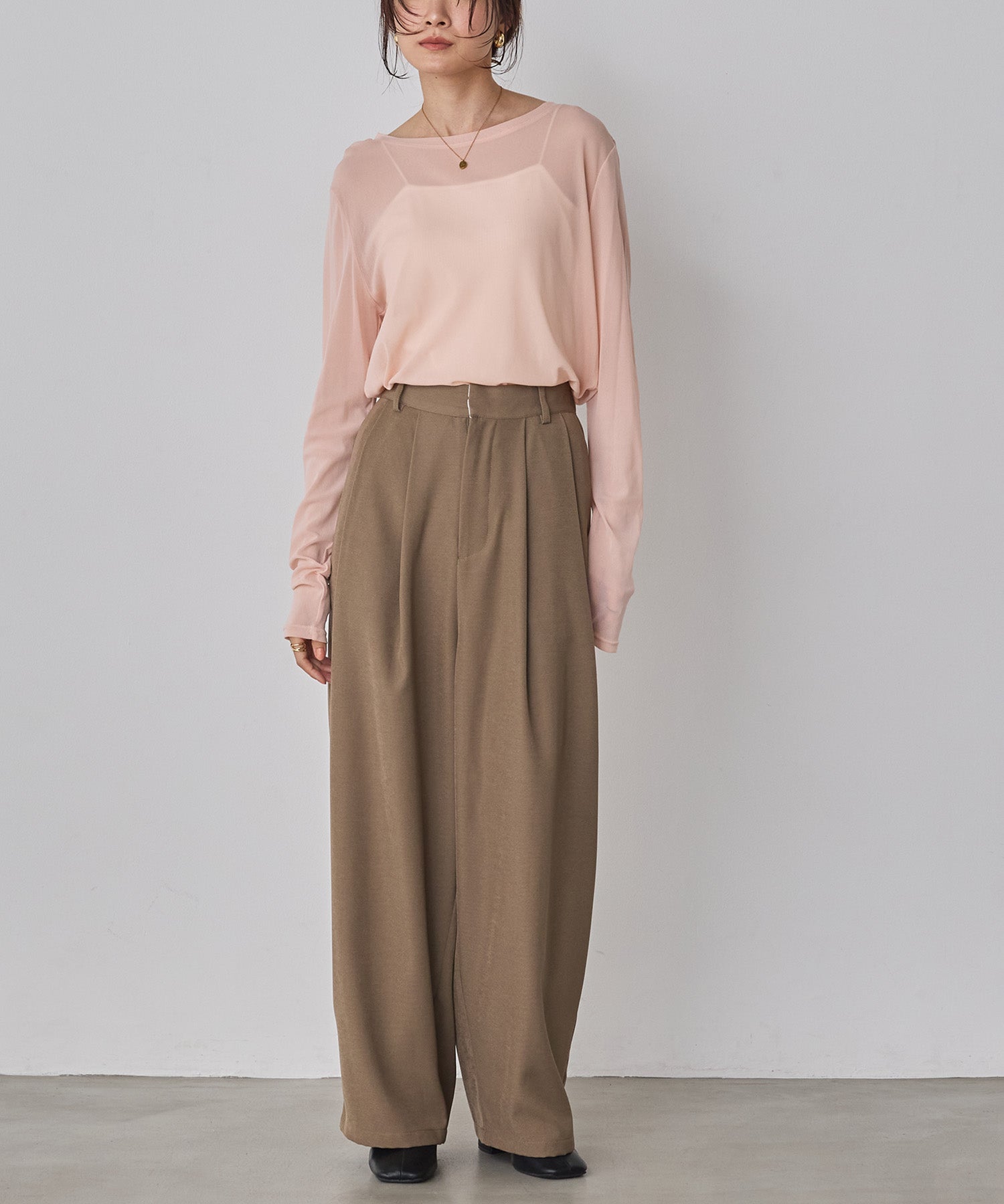 [LIMITED] CREW NECK SHEER TOPS