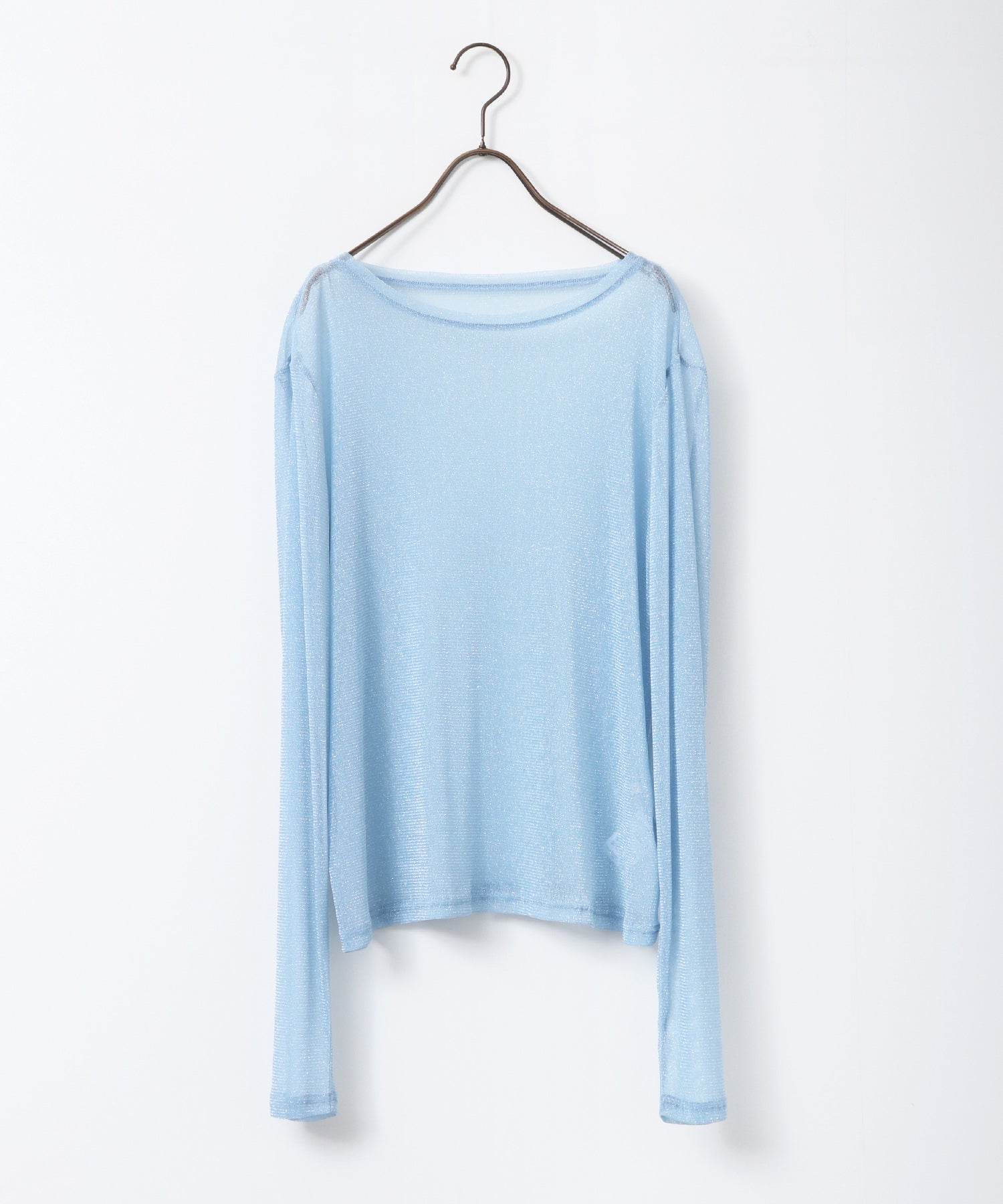 ラメシアークルーネックトップス