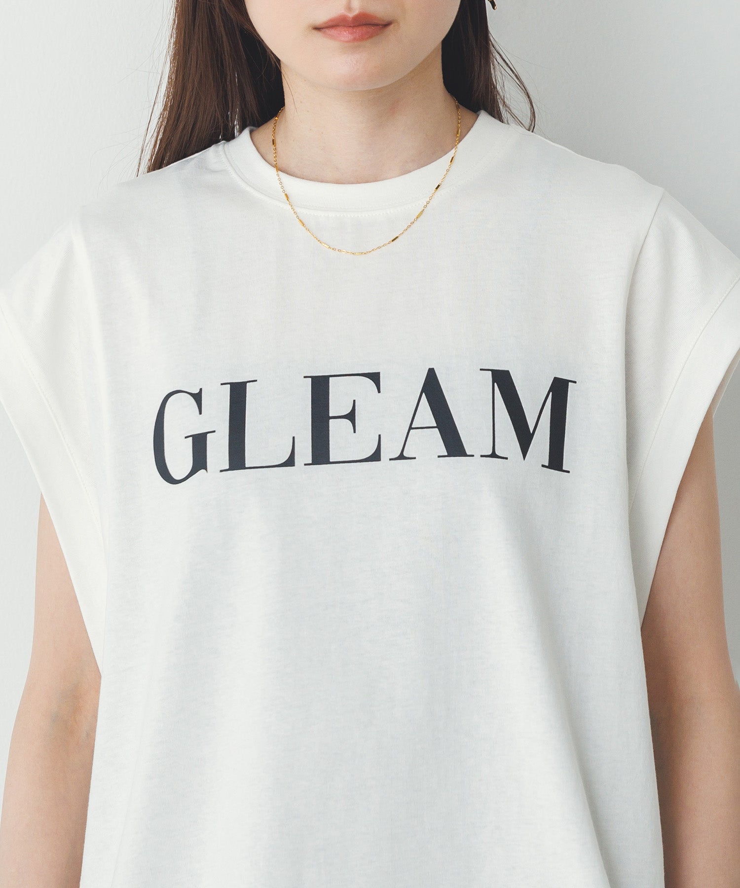 ノースリーブ プリントTシャツ