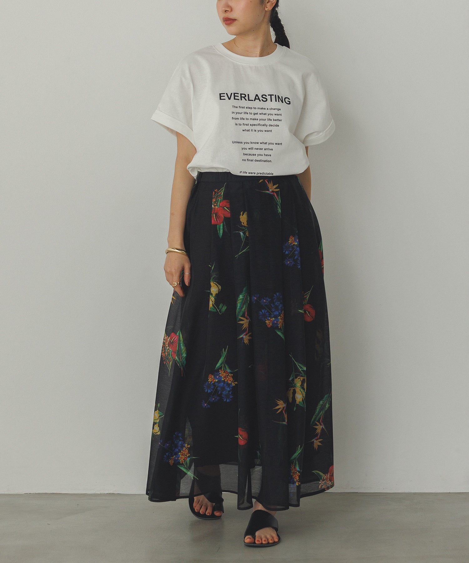 前後2WAY ロゴプリントTシャツ