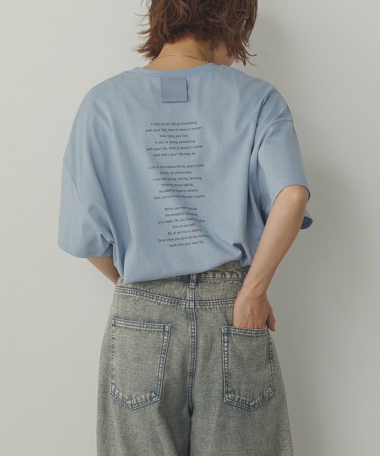 ロゴプリント ドルマンTシャツ