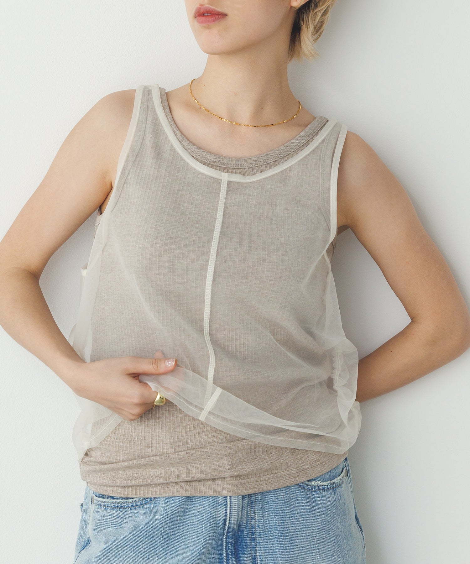 TULLE LAYERED TANK TOP