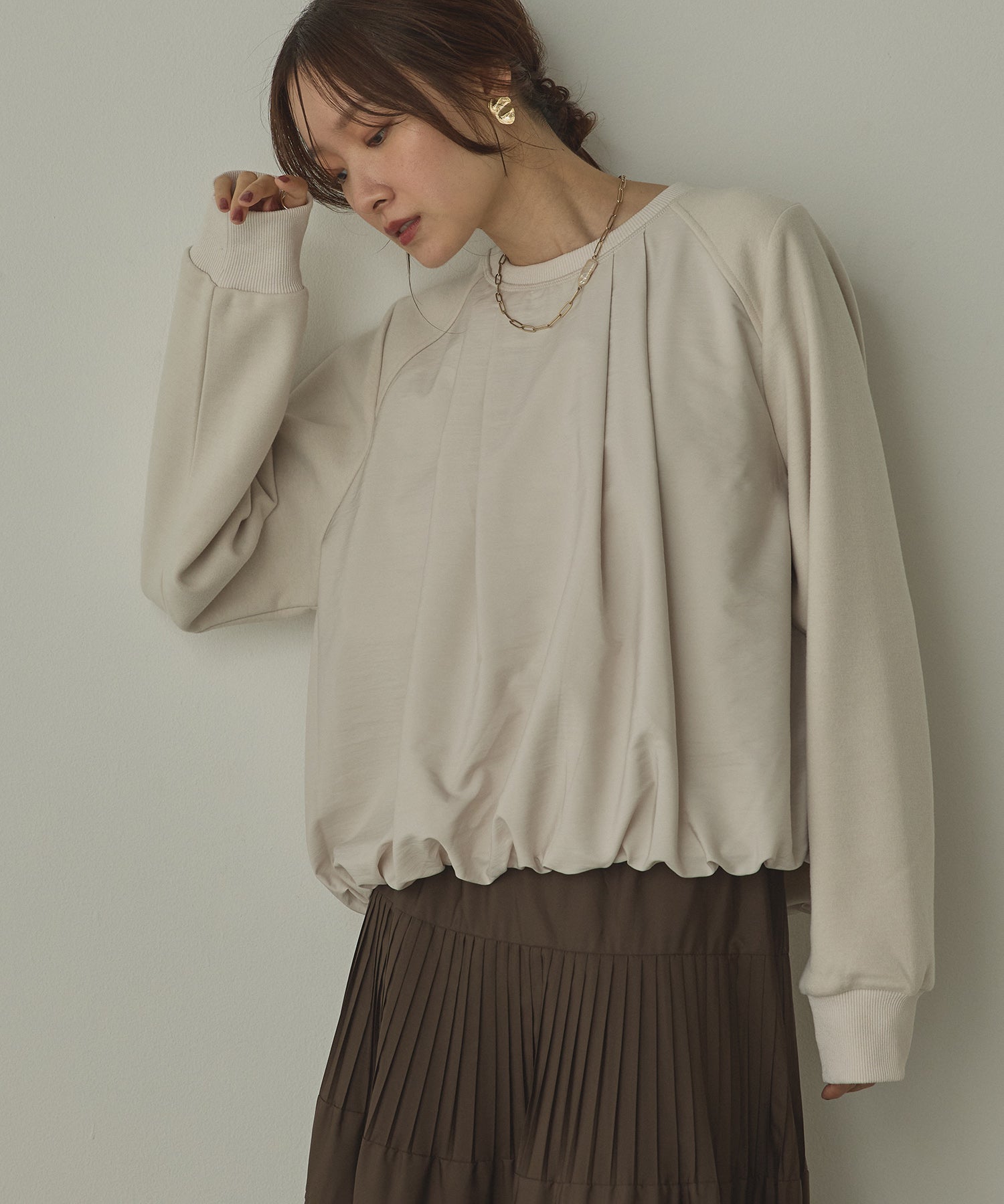 ベロアボンディング バルーンスウェット