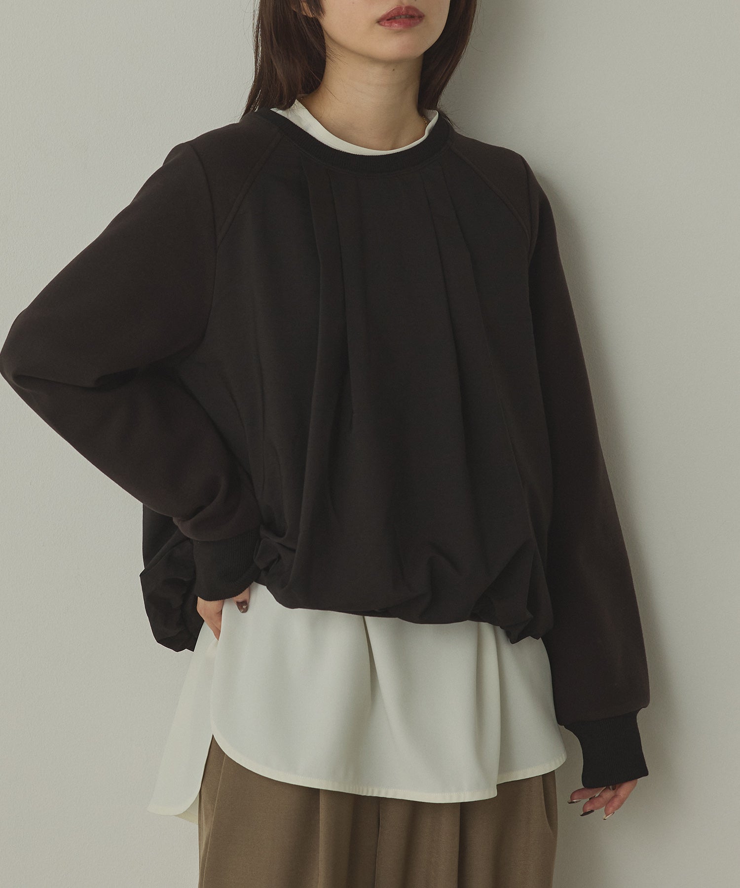 ベロアボンディング バルーンスウェット