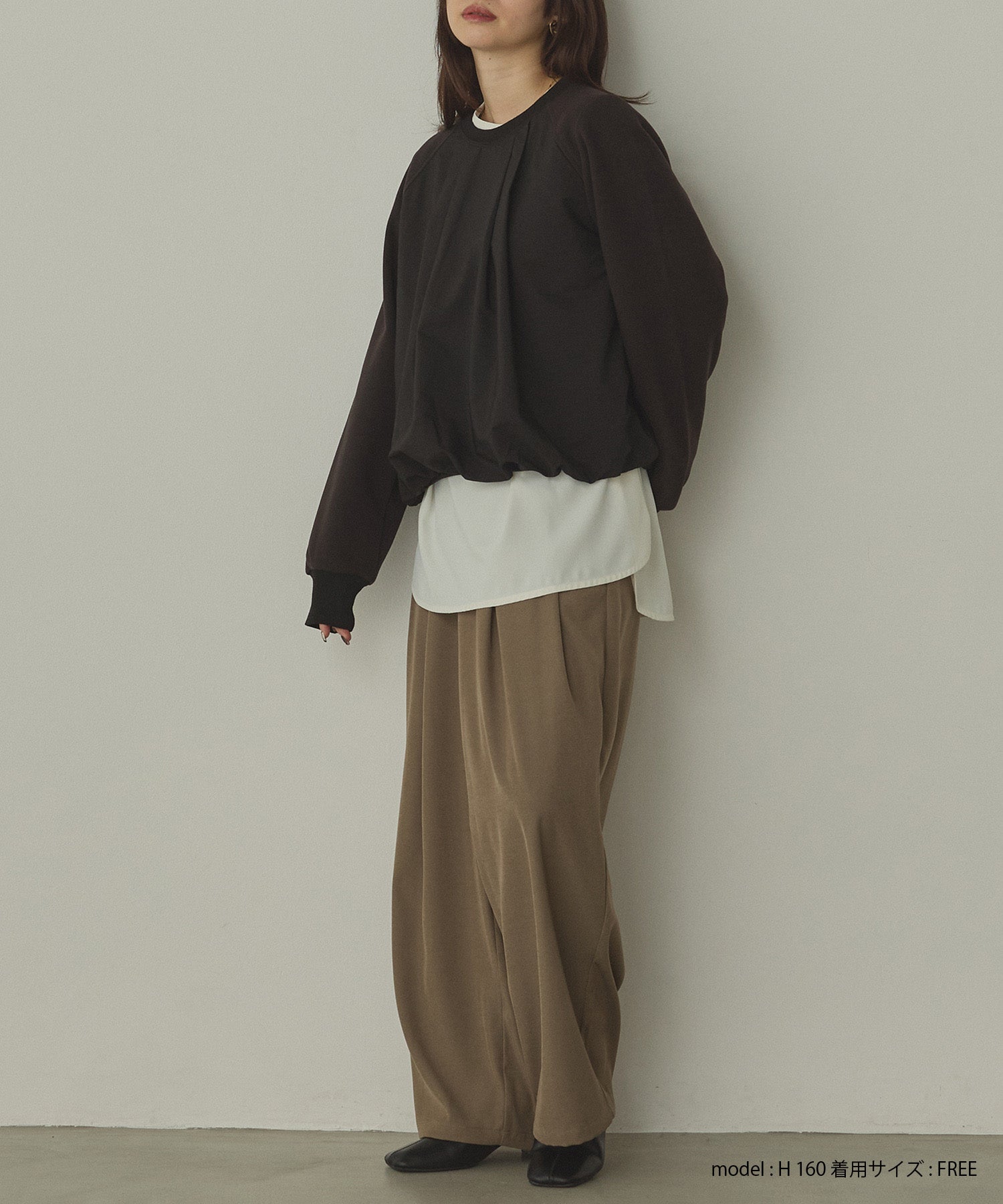 ベロアボンディング バルーンスウェット