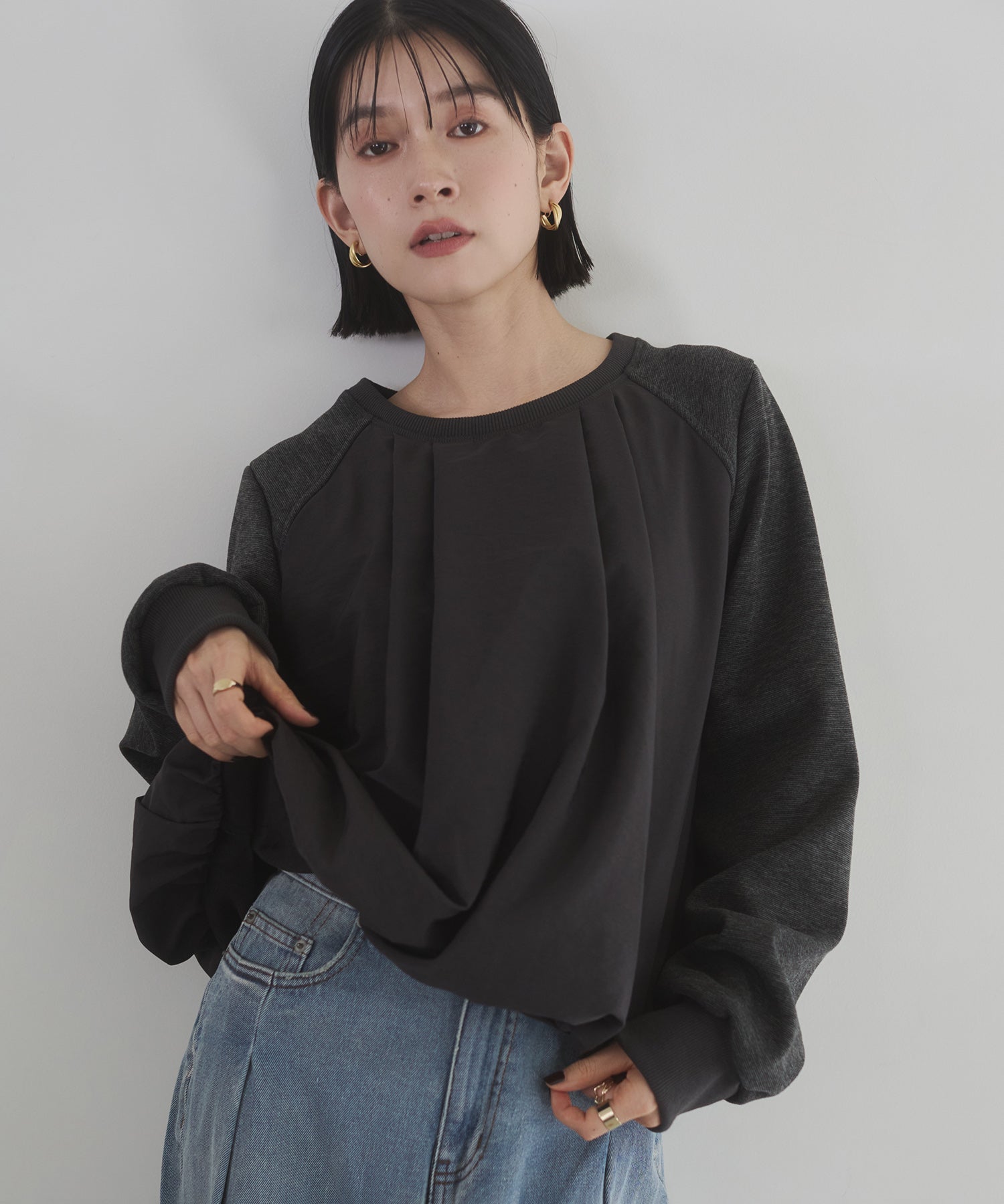 ベロアボンディング バルーンスウェット