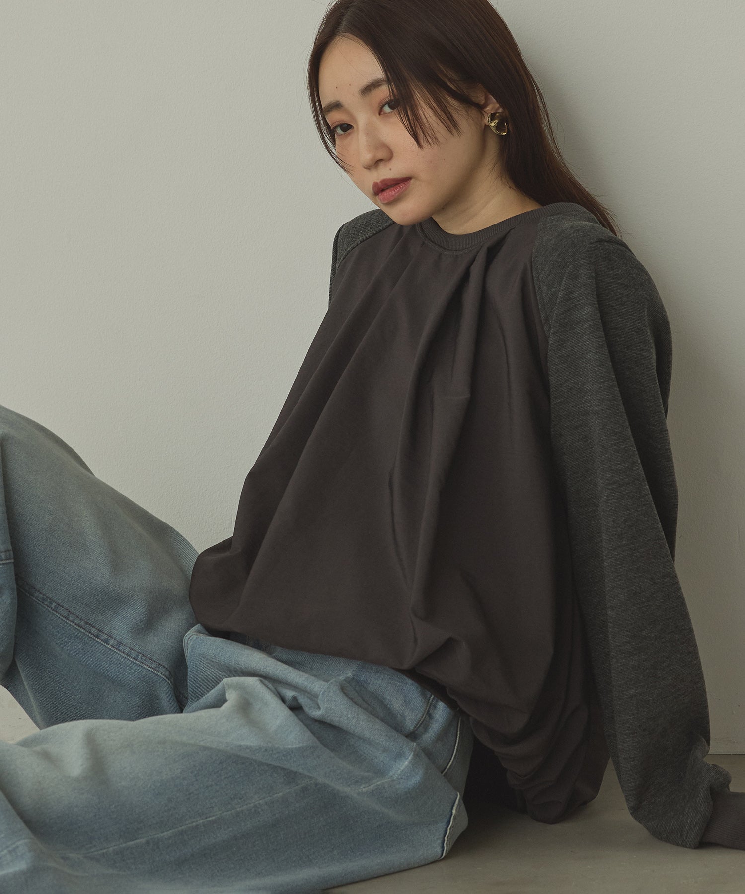 ベロアボンディング バルーンスウェット