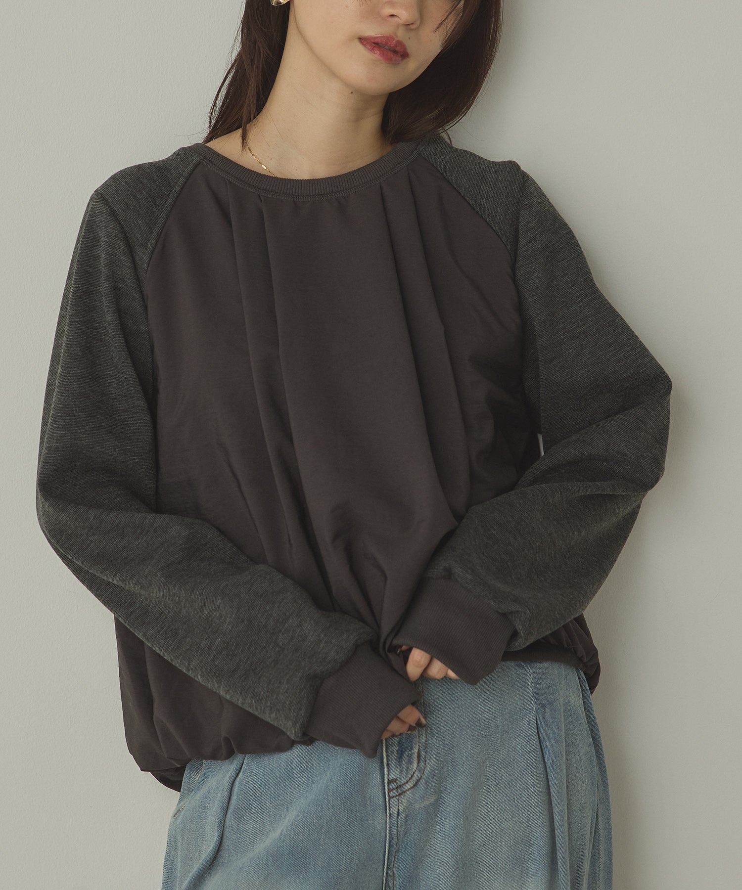 ベロアボンディング バルーンスウェット