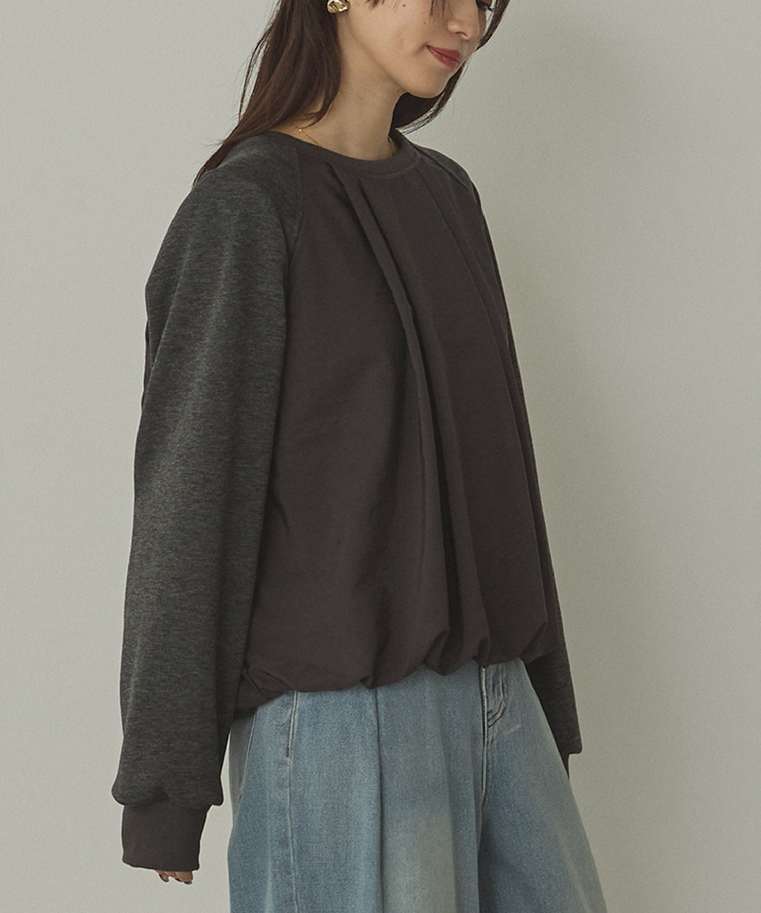 ベロアボンディング バルーンスウェット