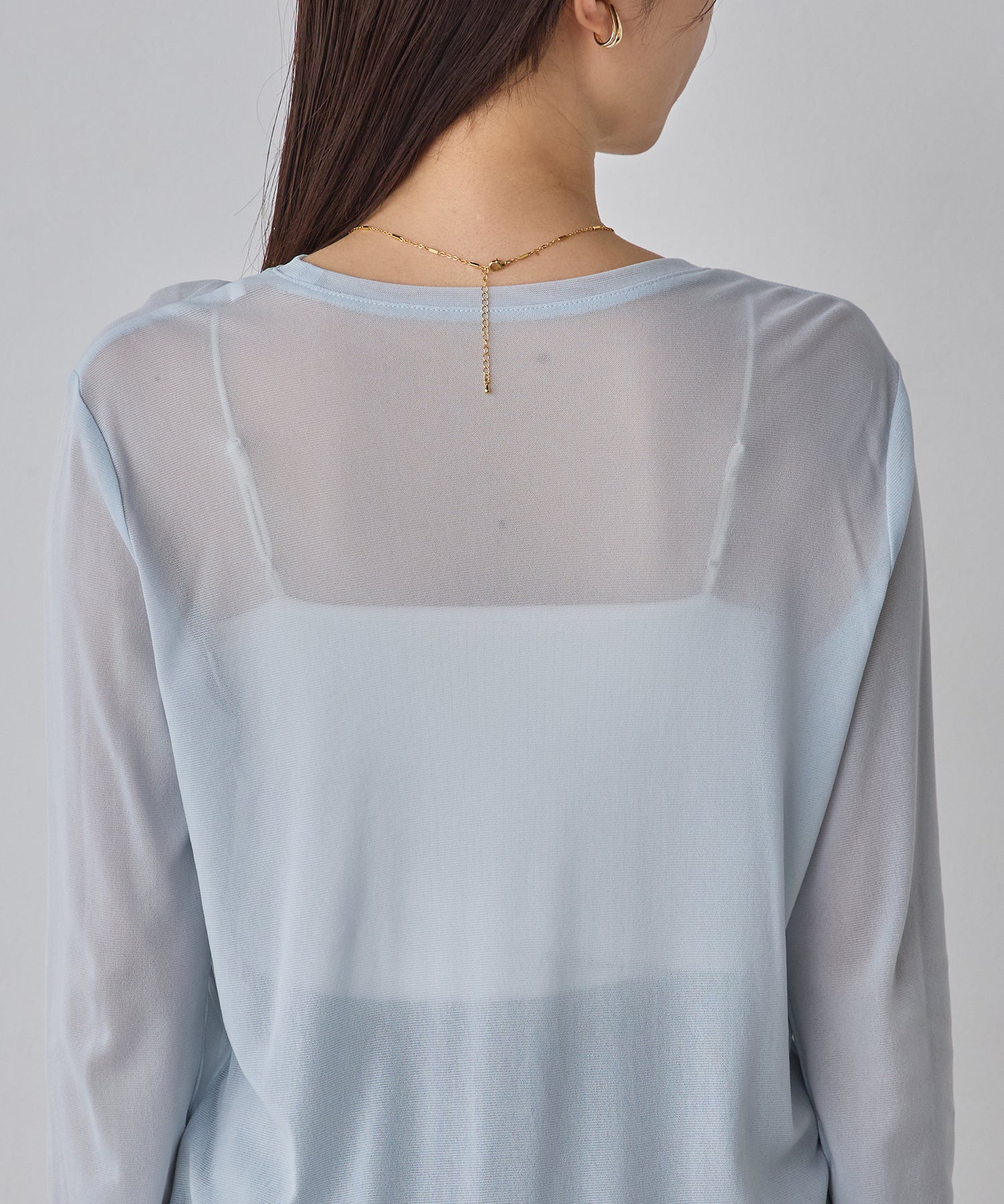 POWER NET CREW-NECK SHEER TOPS
