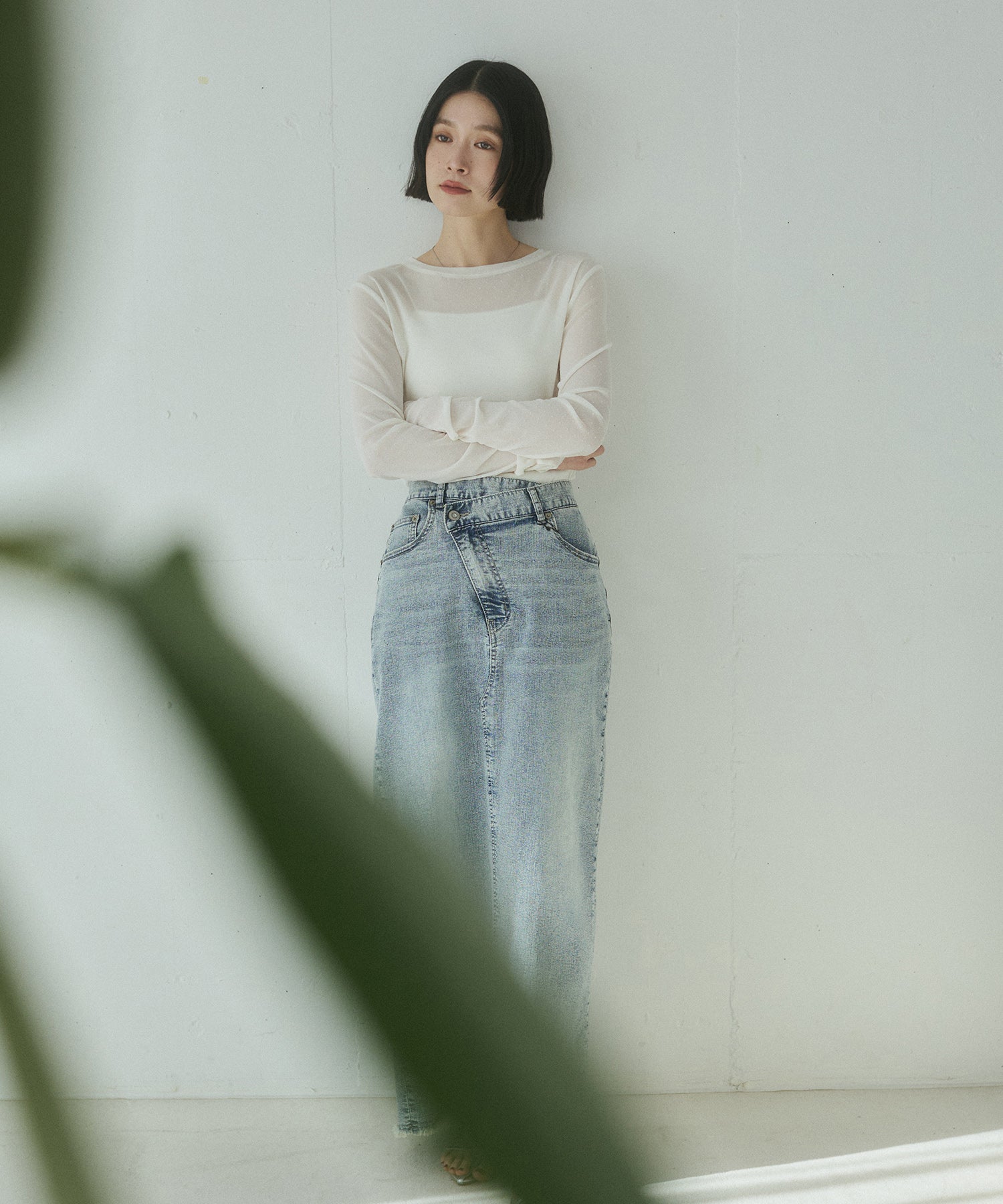 パワーネット フロッキードット シアートップス