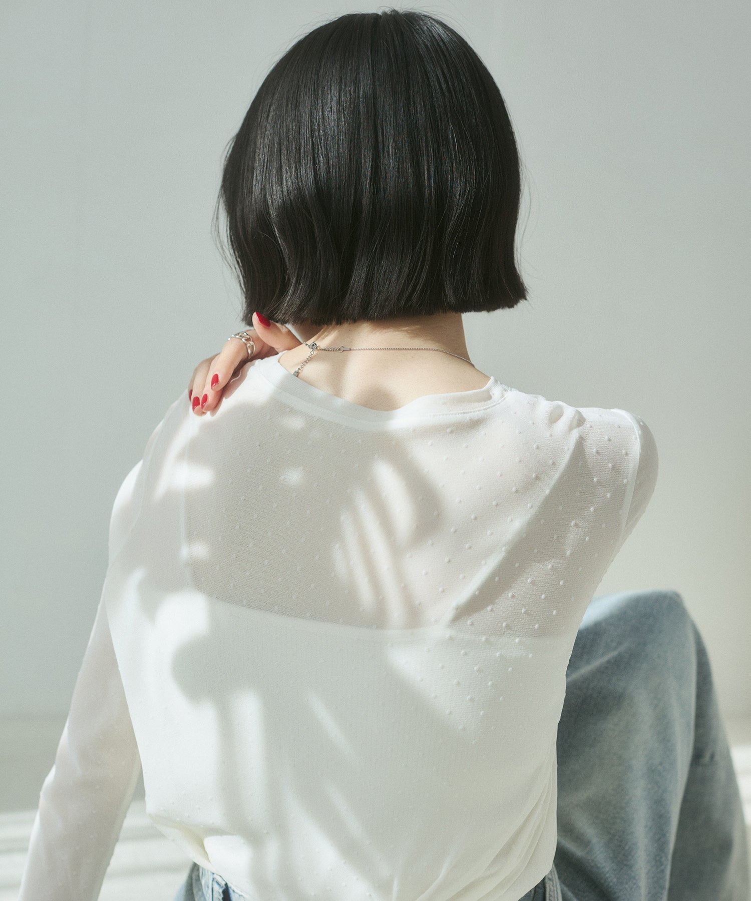 パワーネット フロッキードット シアートップス