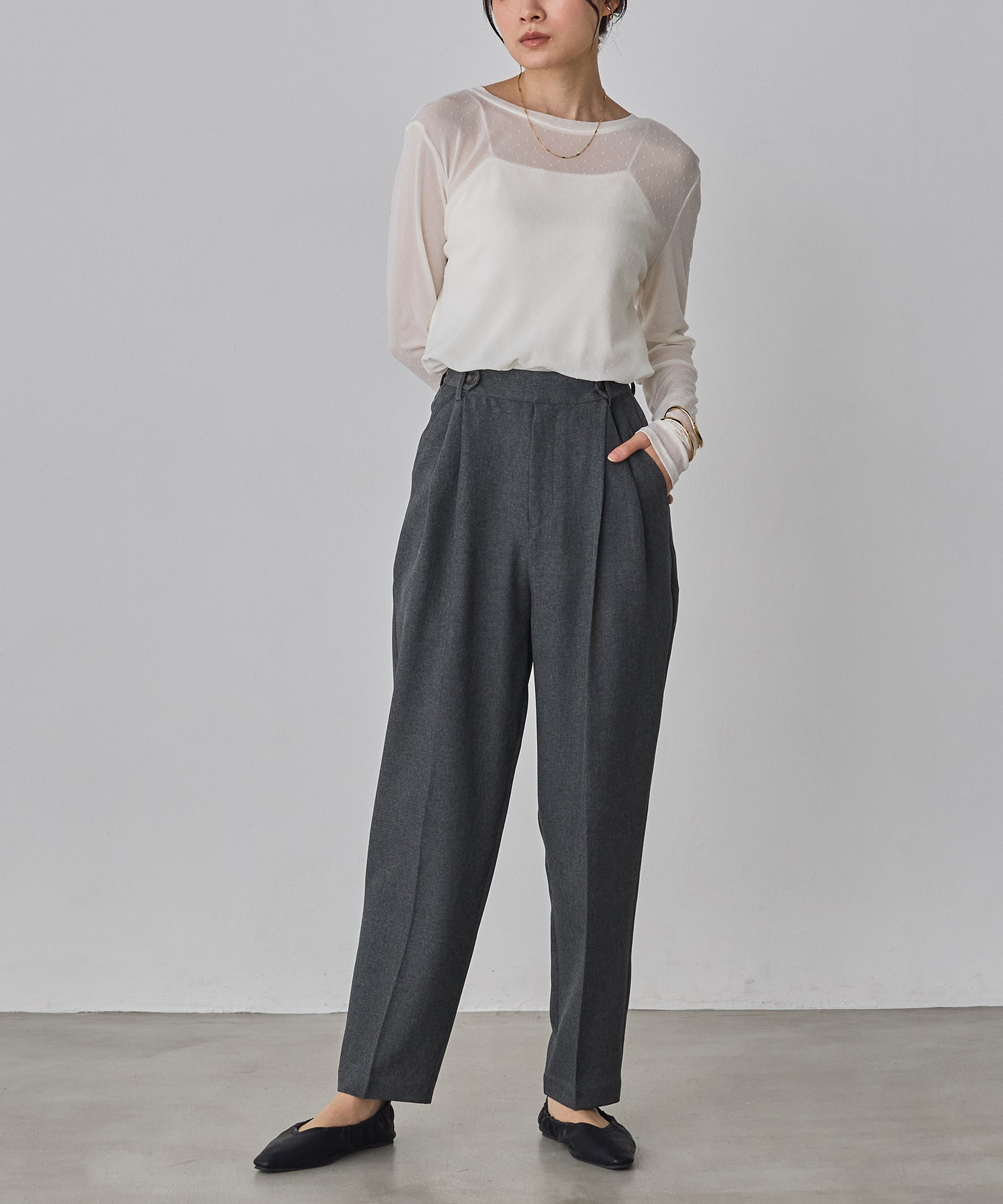 パワーネット フロッキードット シアートップス