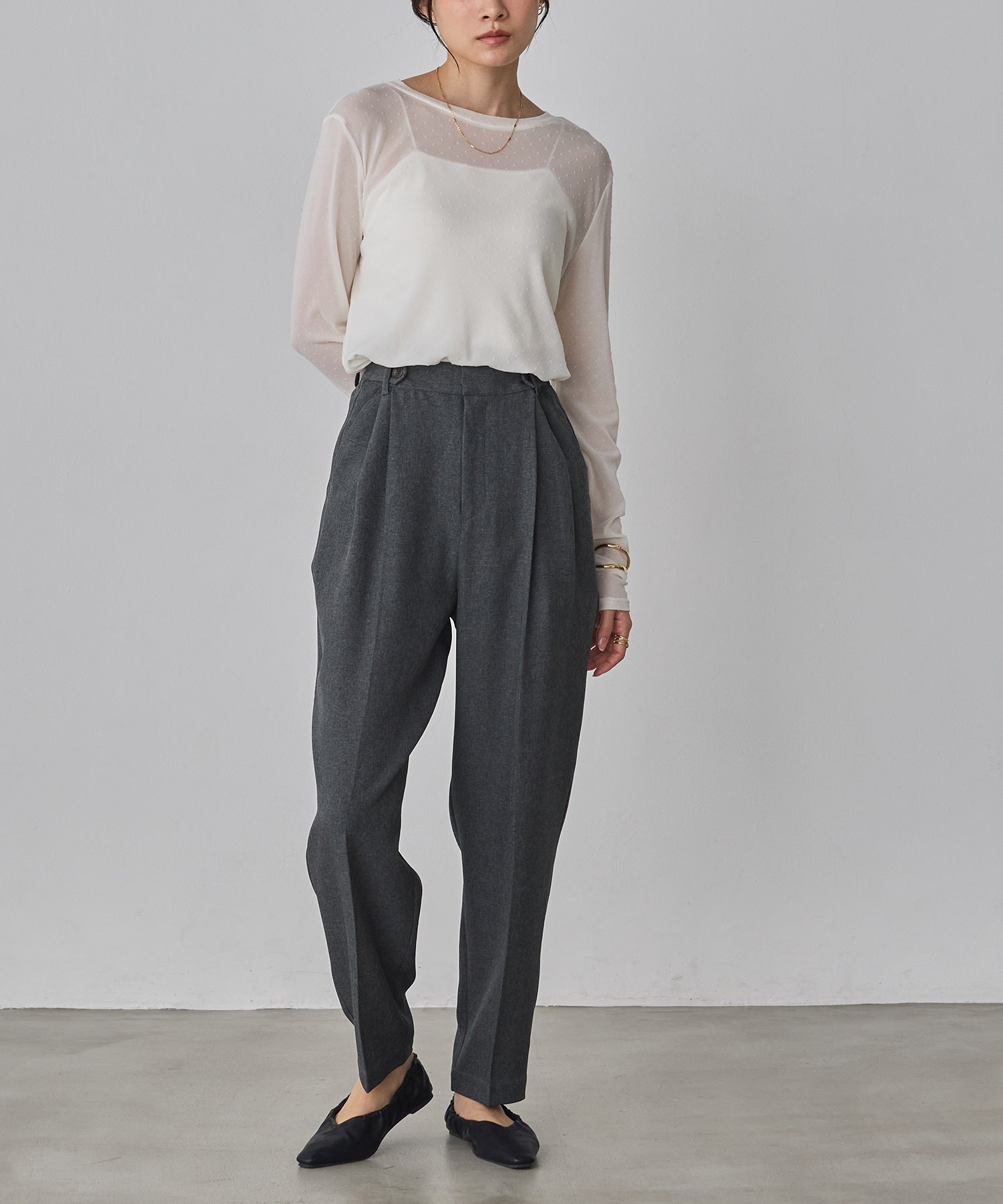 パワーネット フロッキードット シアートップス