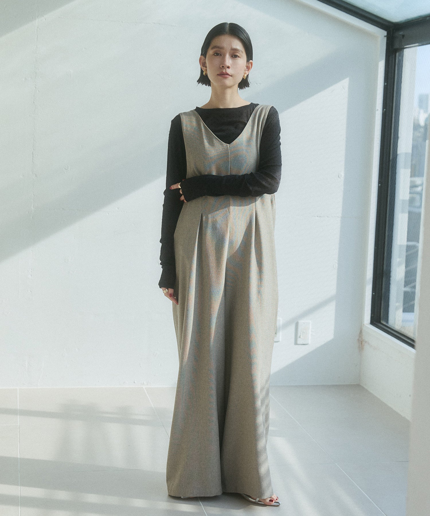 パワーネット フロッキードット シアートップス