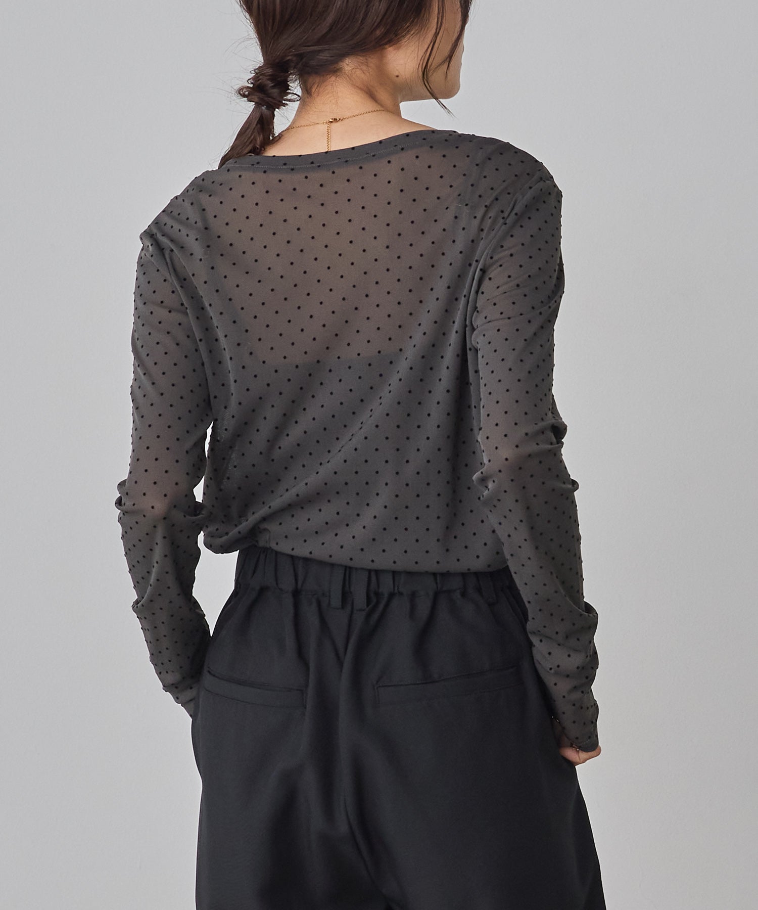 パワーネット フロッキードット シアートップス