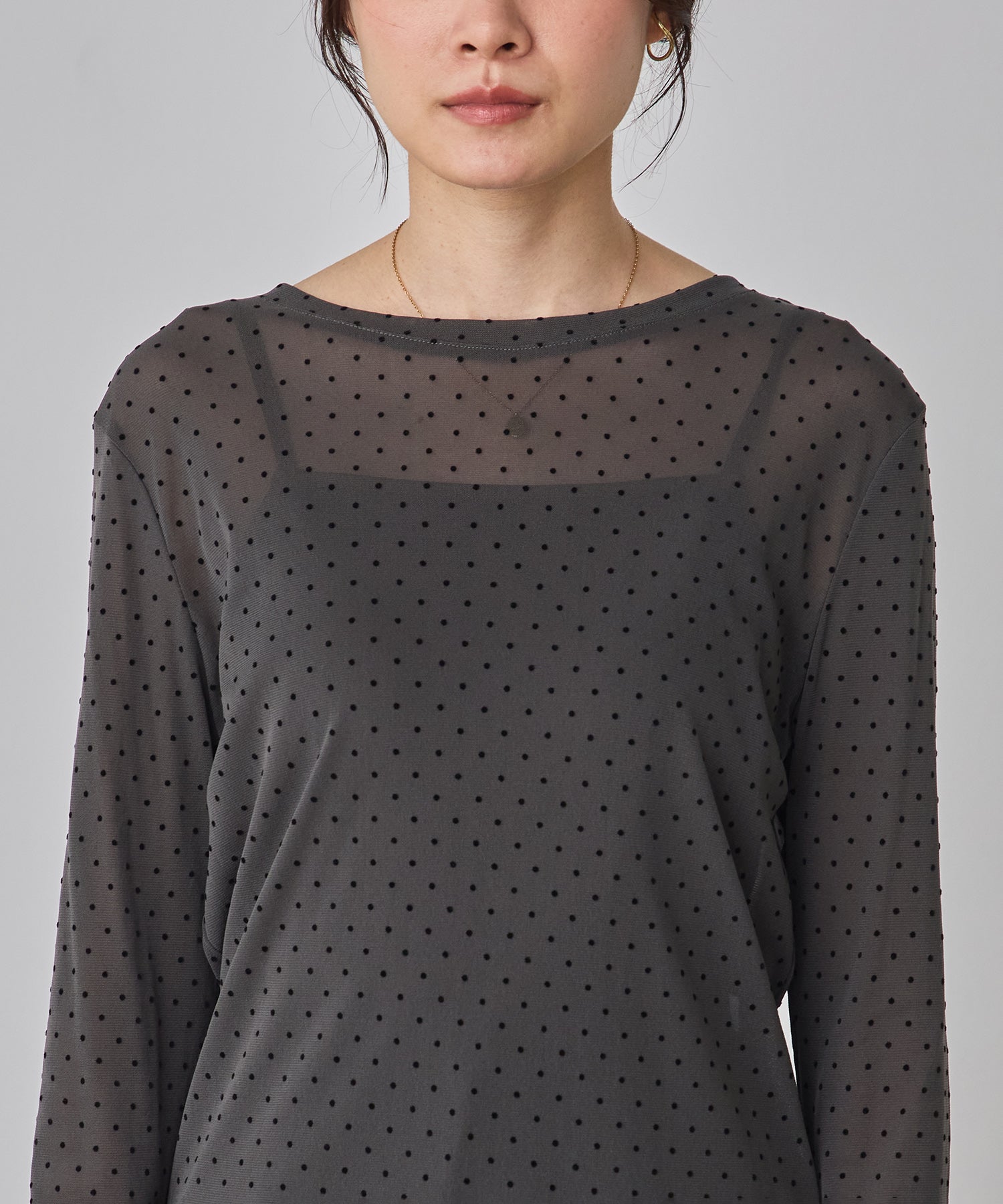 パワーネット フロッキードット シアートップス