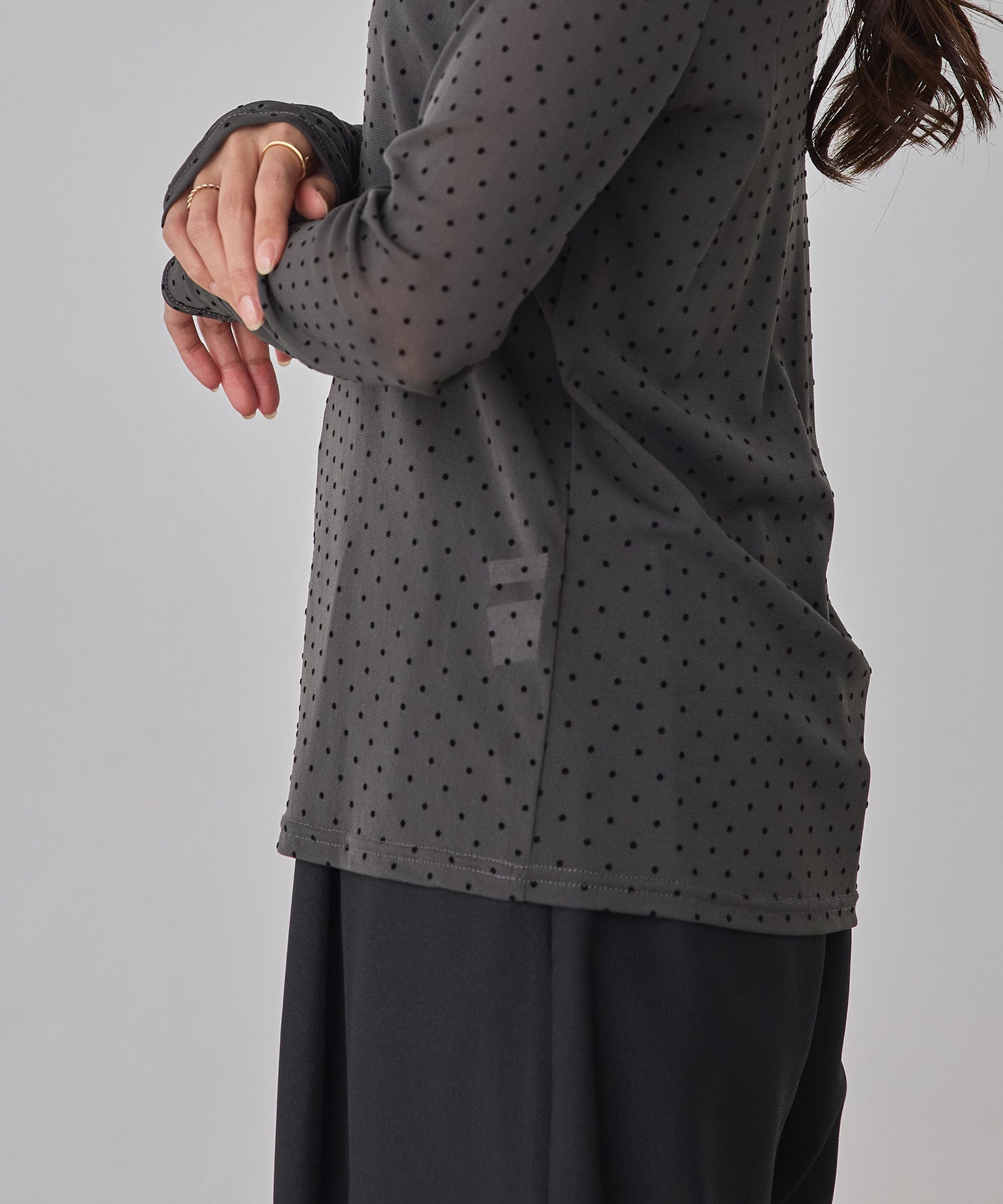 パワーネット フロッキードット シアートップス