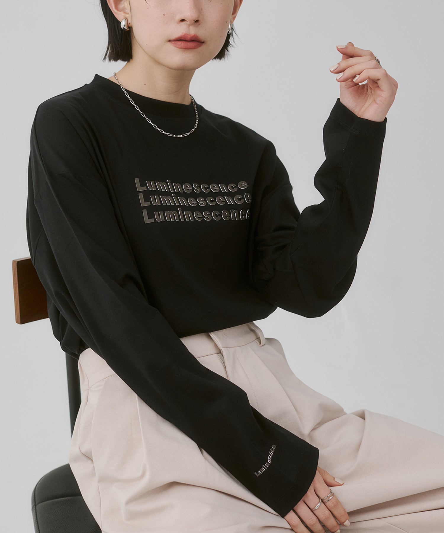 SILICONE LOGO LONG T-SHIRT